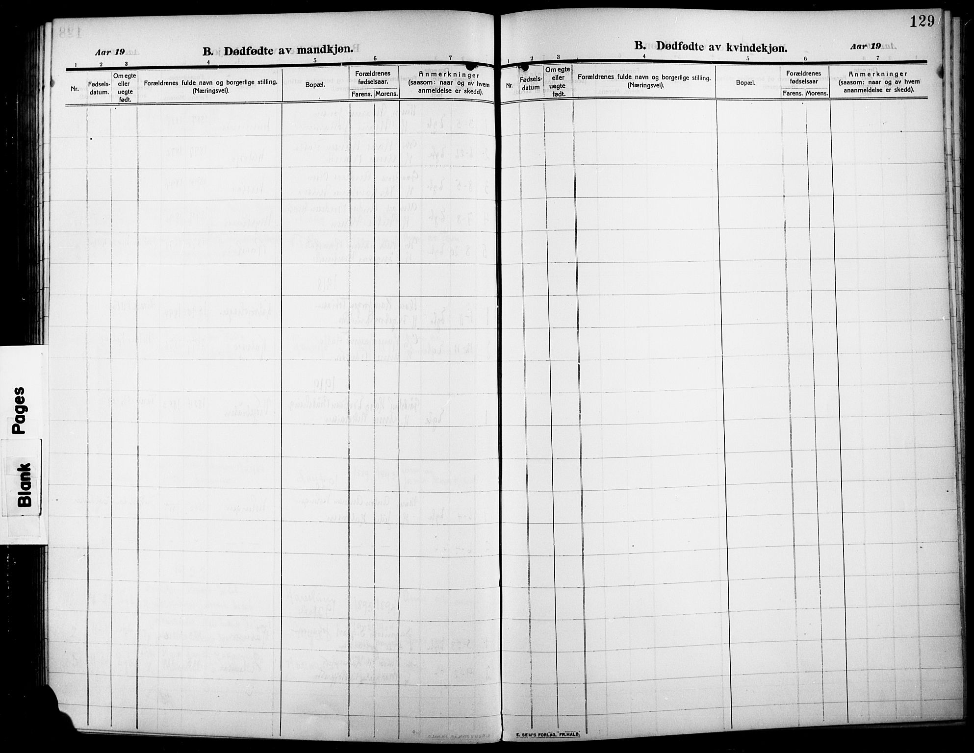 Lunner prestekontor, SAH/PREST-118/H/Ha/Hab/L0001: Parish register (copy) no. 1, 1909-1922, p. 129