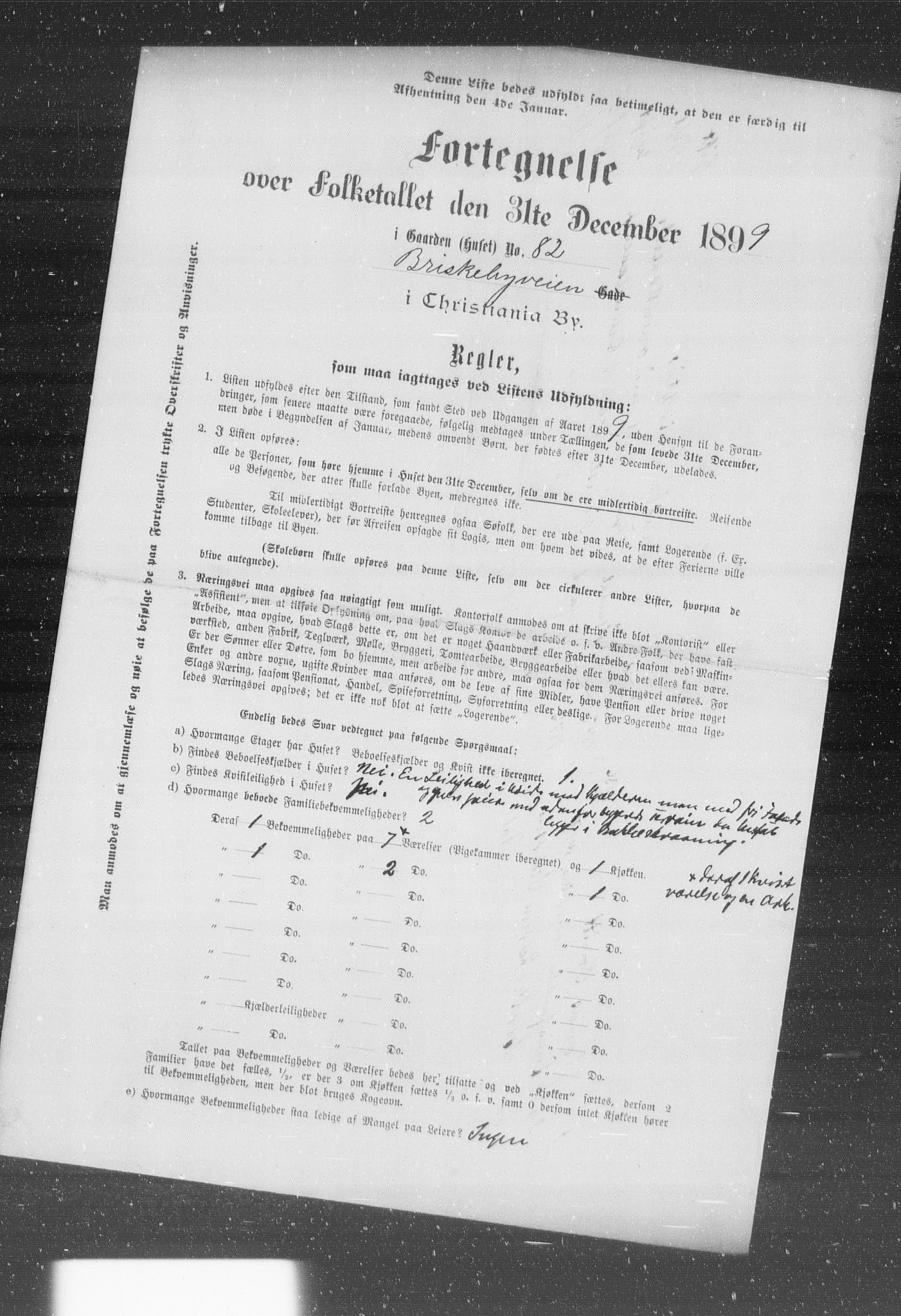 OBA, Municipal Census 1899 for Kristiania, 1899, p. 1299