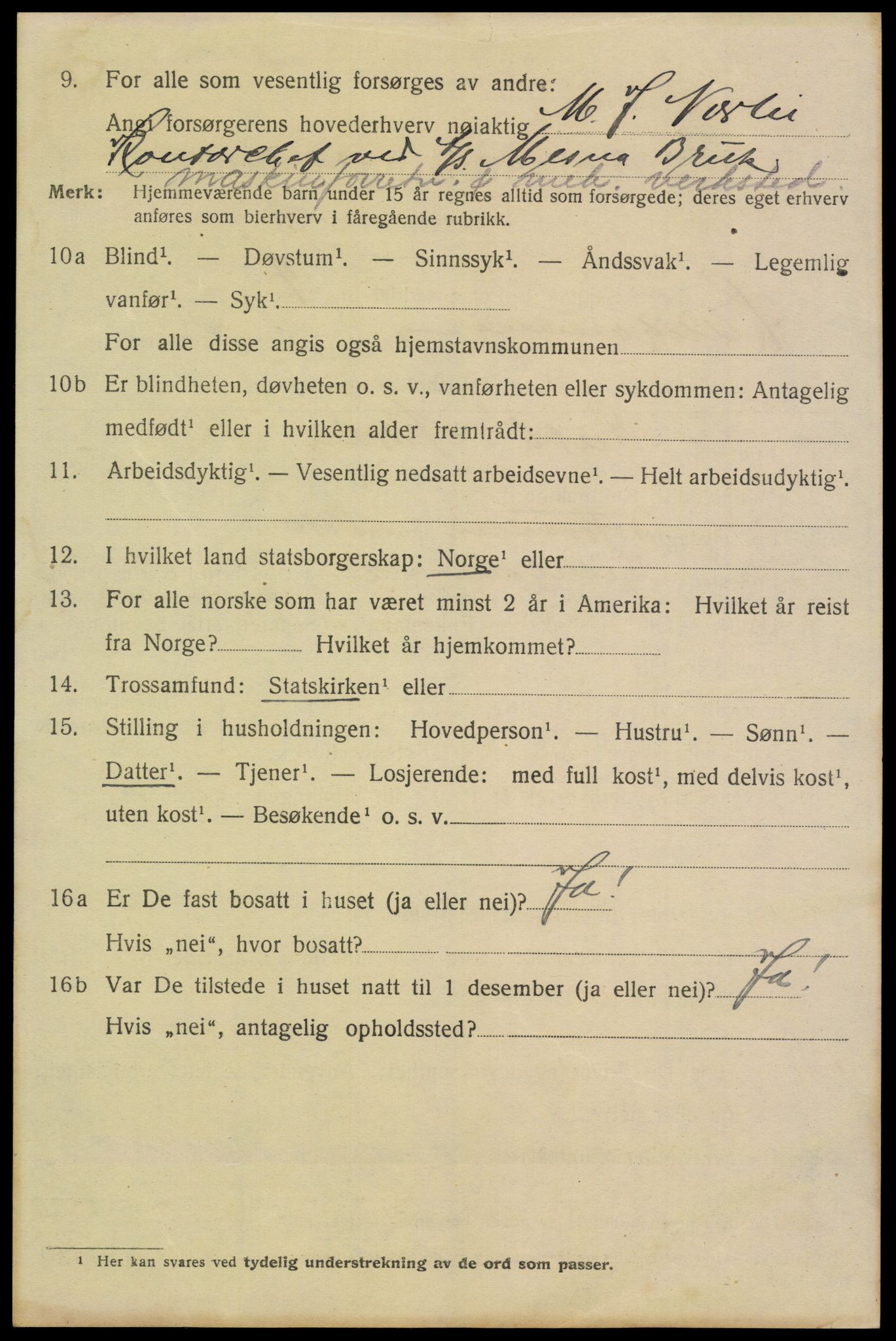 SAH, 1920 census for Lillehammer, 1920, p. 10387