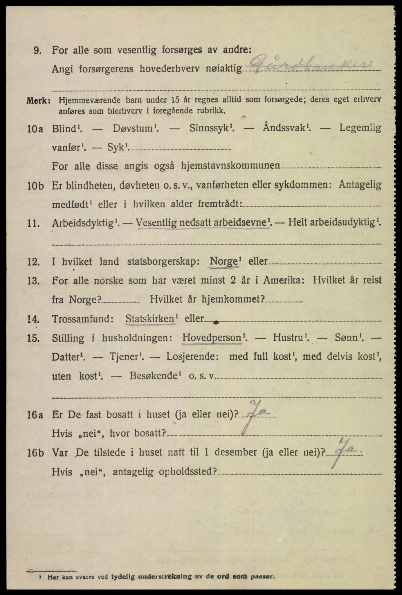 SAK, 1920 census for Øyestad, 1920, p. 6947