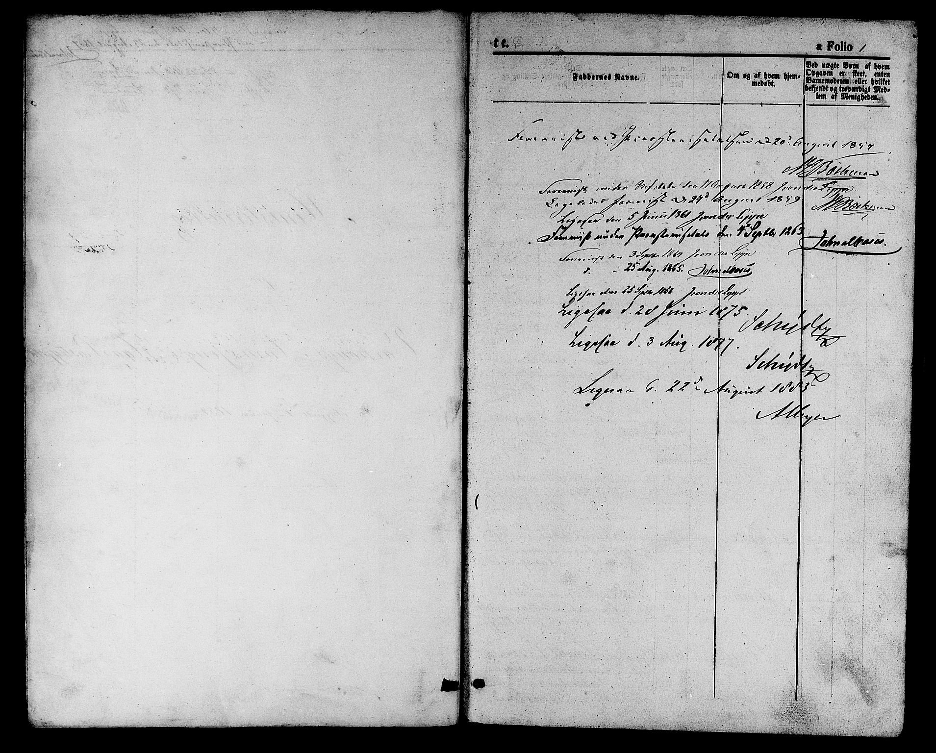 Hå sokneprestkontor, AV/SAST-A-101801/001/30BB/L0002: Parish register (copy) no. B 2, 1854-1883, p. 1