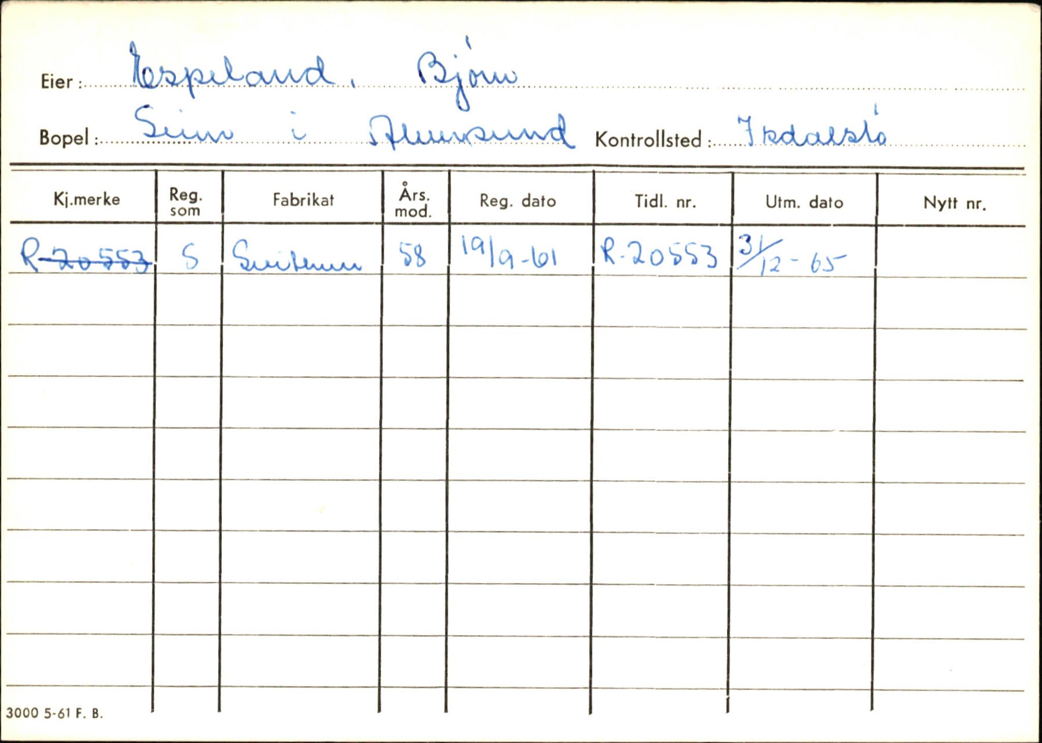 Statens vegvesen, Hordaland vegkontor, AV/SAB-A-5201/2/Ha/L0012: R-eierkort E-F, 1920-1971, p. 76