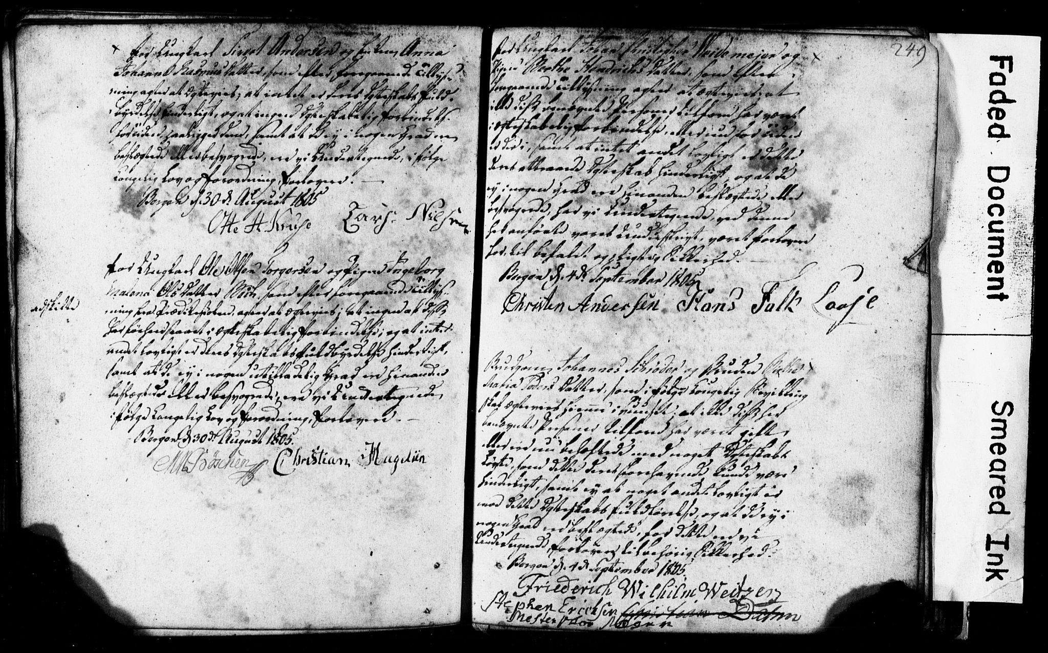 Korskirken sokneprestembete, AV/SAB-A-76101: Best man's statements no. II.5.1, 1776-1816, p. 249