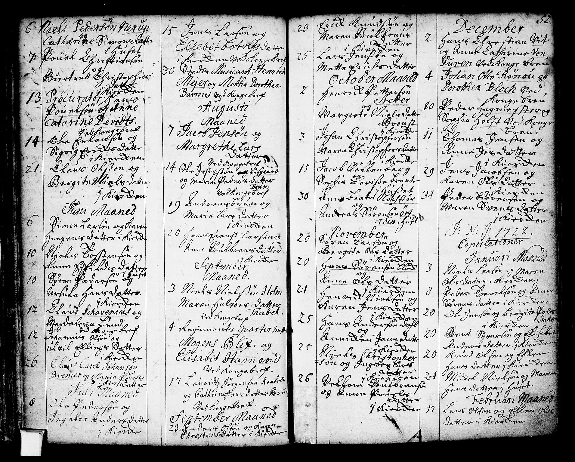 Oslo domkirke Kirkebøker, SAO/A-10752/F/Fa/L0002: Parish register (official) no. 2, 1705-1730, p. 52
