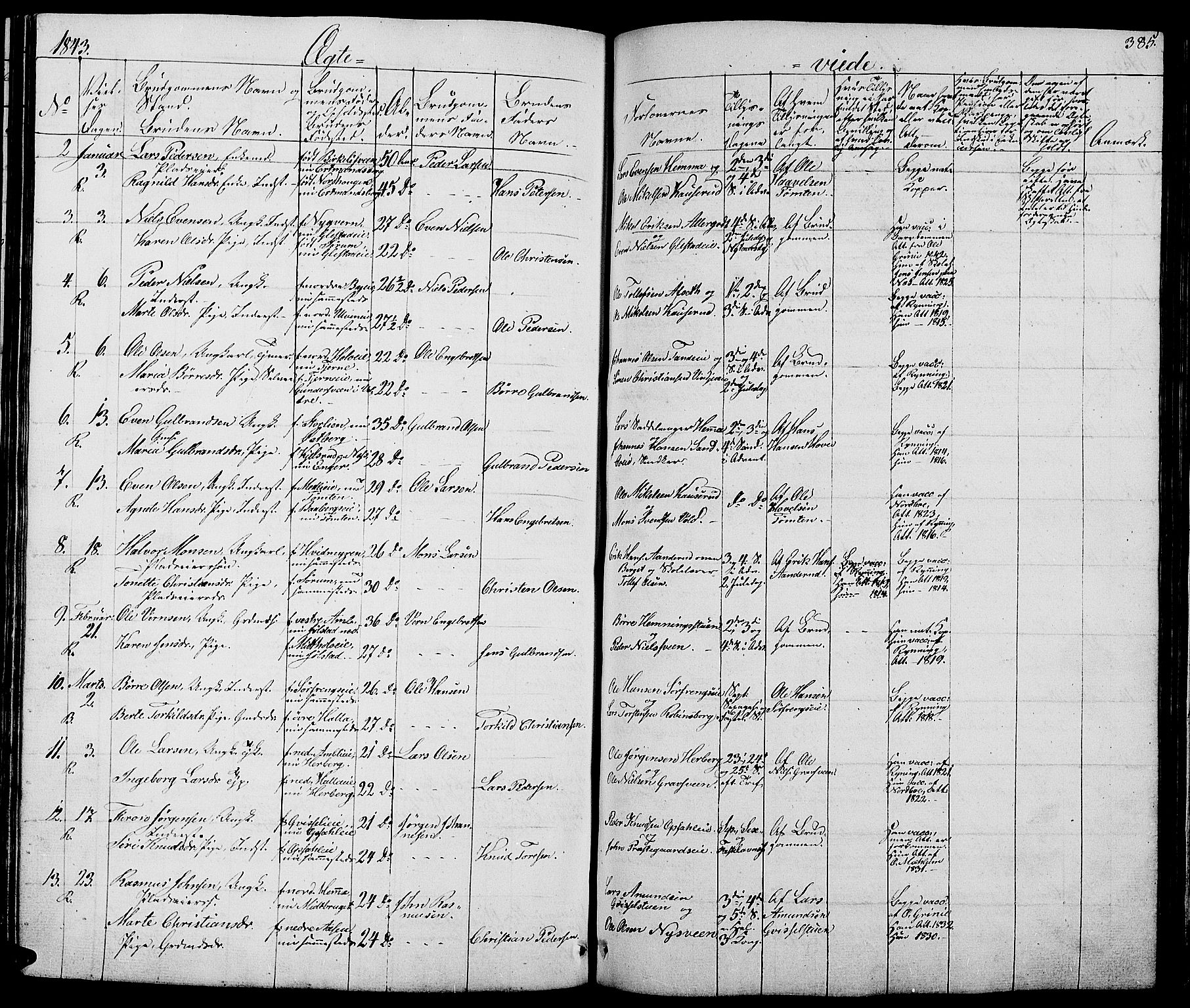 Ringsaker prestekontor, AV/SAH-PREST-014/L/La/L0005: Parish register (copy) no. 5, 1839-1850, p. 385