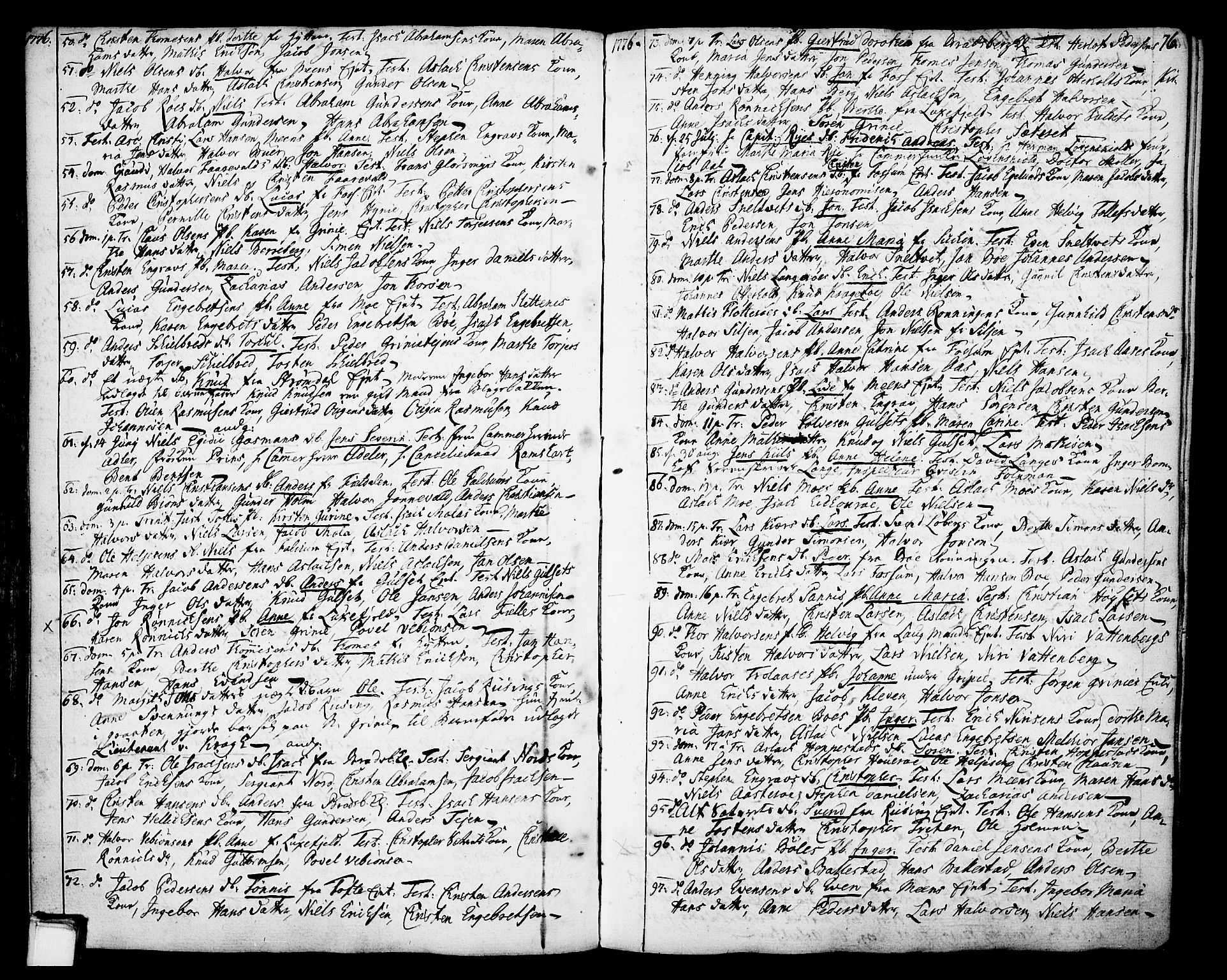 Gjerpen kirkebøker, SAKO/A-265/F/Fa/L0002: Parish register (official) no. I 2, 1747-1795, p. 76