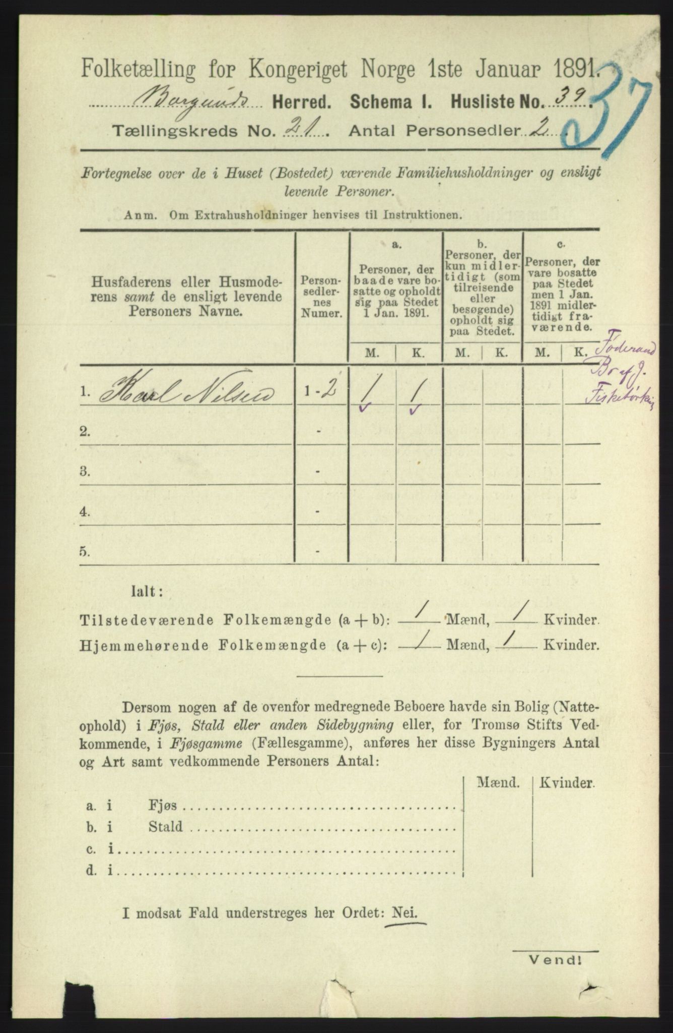 RA, 1891 census for 1531 Borgund, 1891, p. 6338