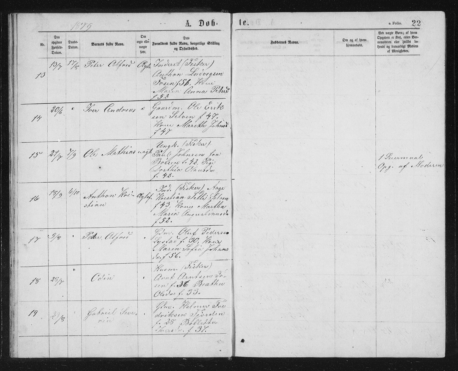 Ministerialprotokoller, klokkerbøker og fødselsregistre - Sør-Trøndelag, SAT/A-1456/662/L0756: Parish register (copy) no. 662C01, 1869-1891, p. 22