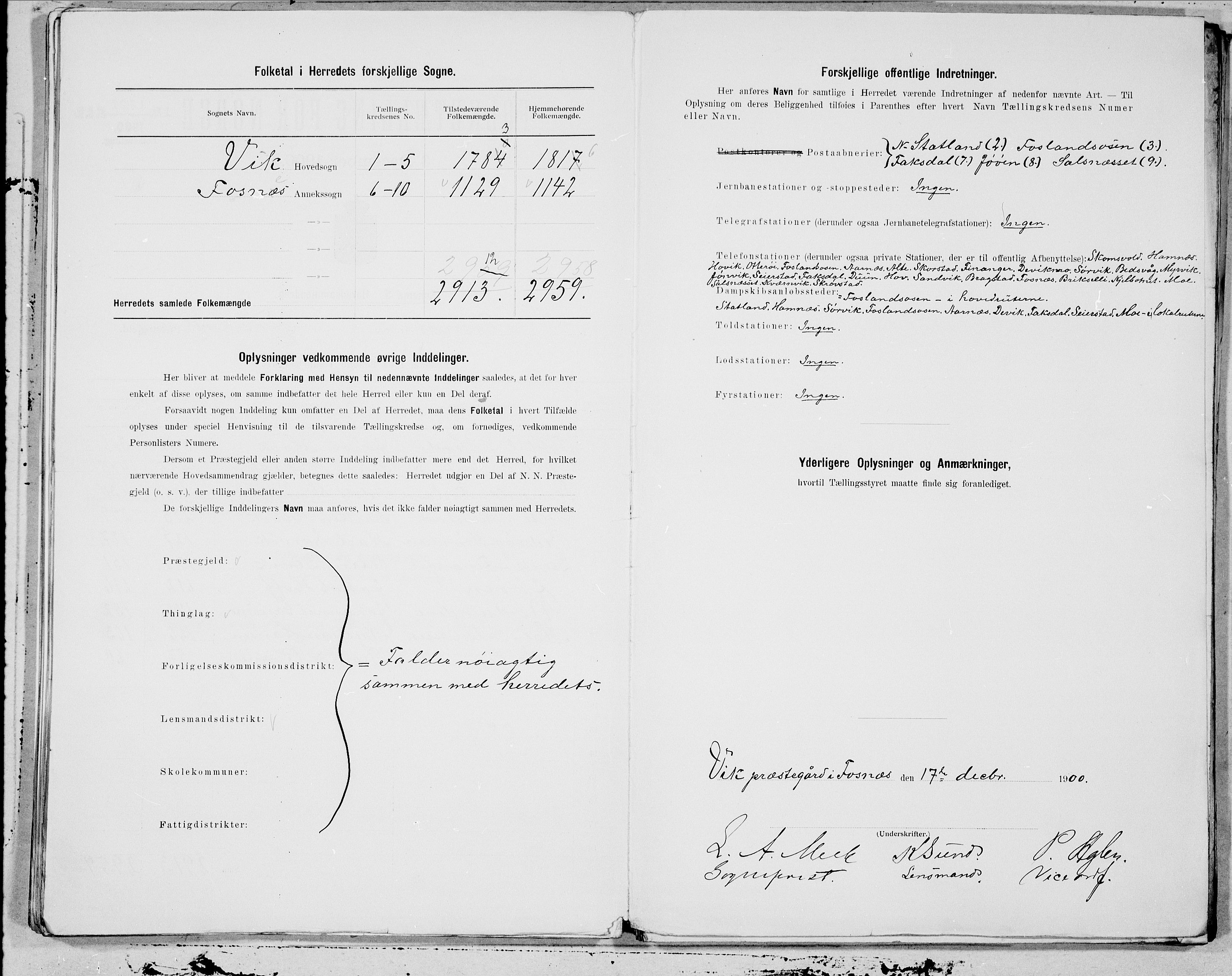 SAT, 1900 census for Fosnes, 1900, p. 23