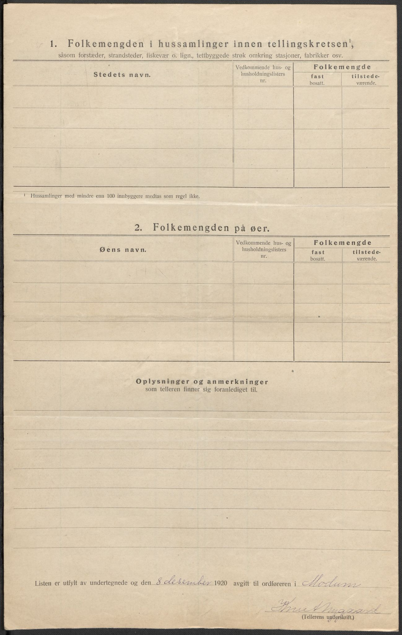 SAKO, 1920 census for Modum, 1920, p. 83