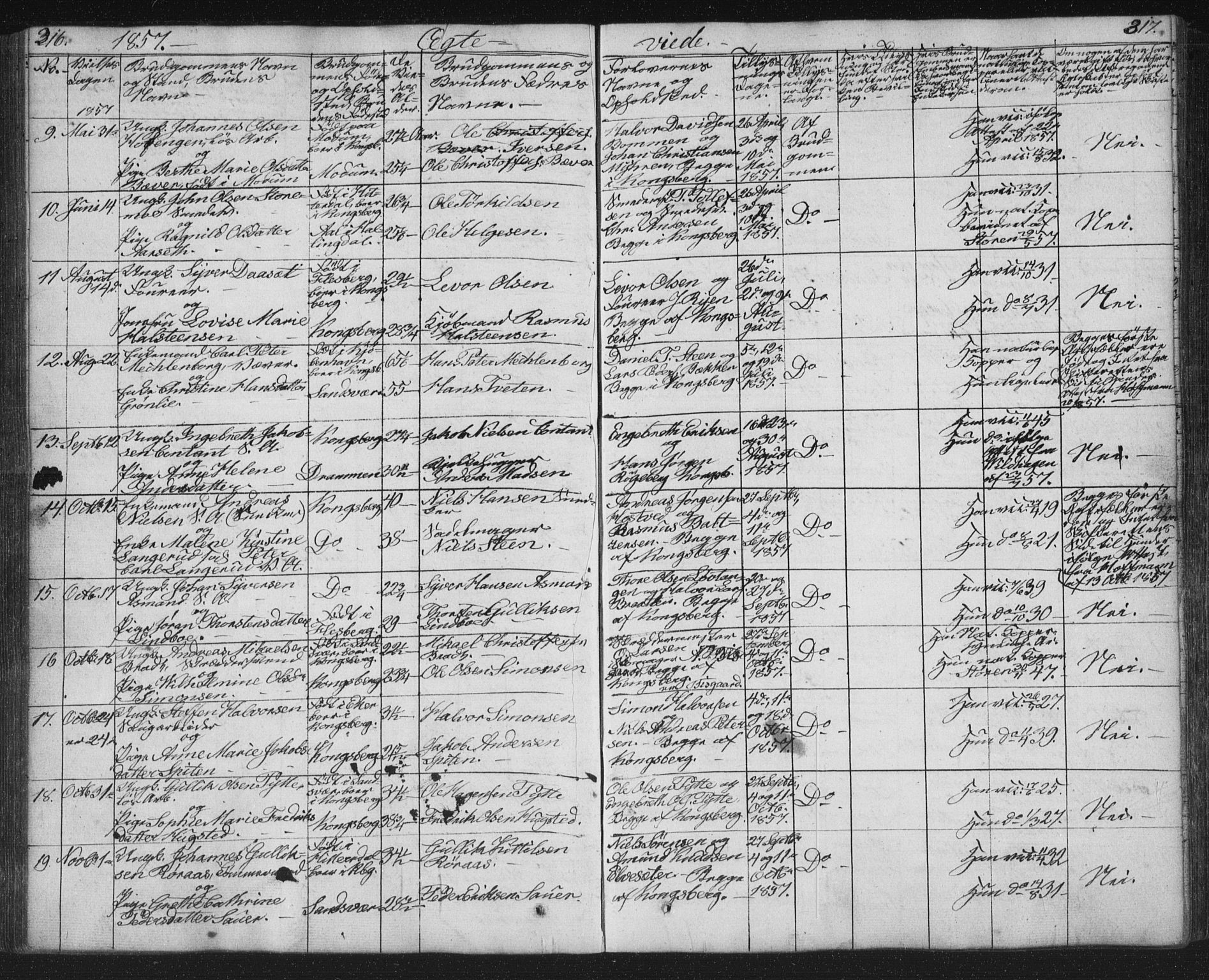 Kongsberg kirkebøker, SAKO/A-22/G/Ga/L0002: Parish register (copy) no. 2, 1839-1858, p. 316-317