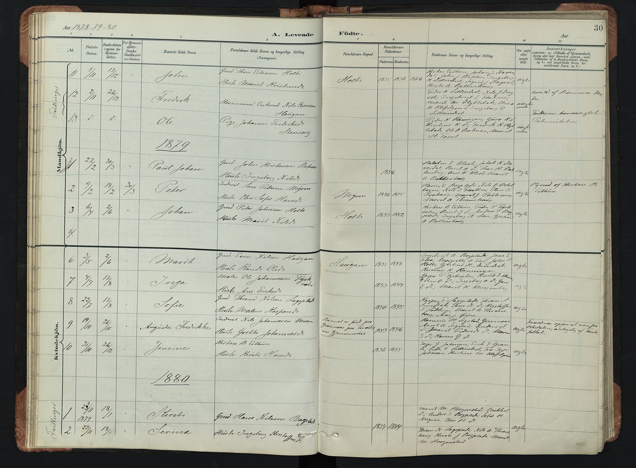 Kvikne prestekontor, SAH/PREST-064/H/Ha/Hab/L0002: Parish register (copy) no. 2, 1859-1901, p. 30