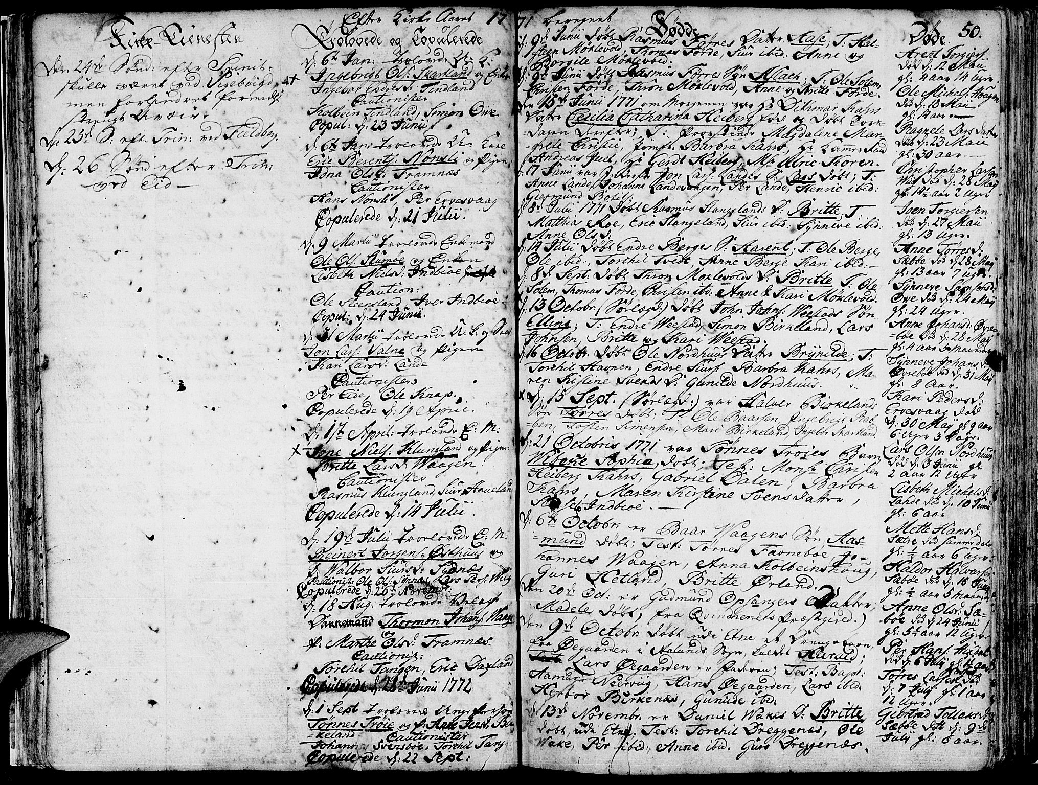 Fjelberg sokneprestembete, AV/SAB-A-75201/H/Haa: Parish register (official) no. A 2, 1760-1788, p. 50