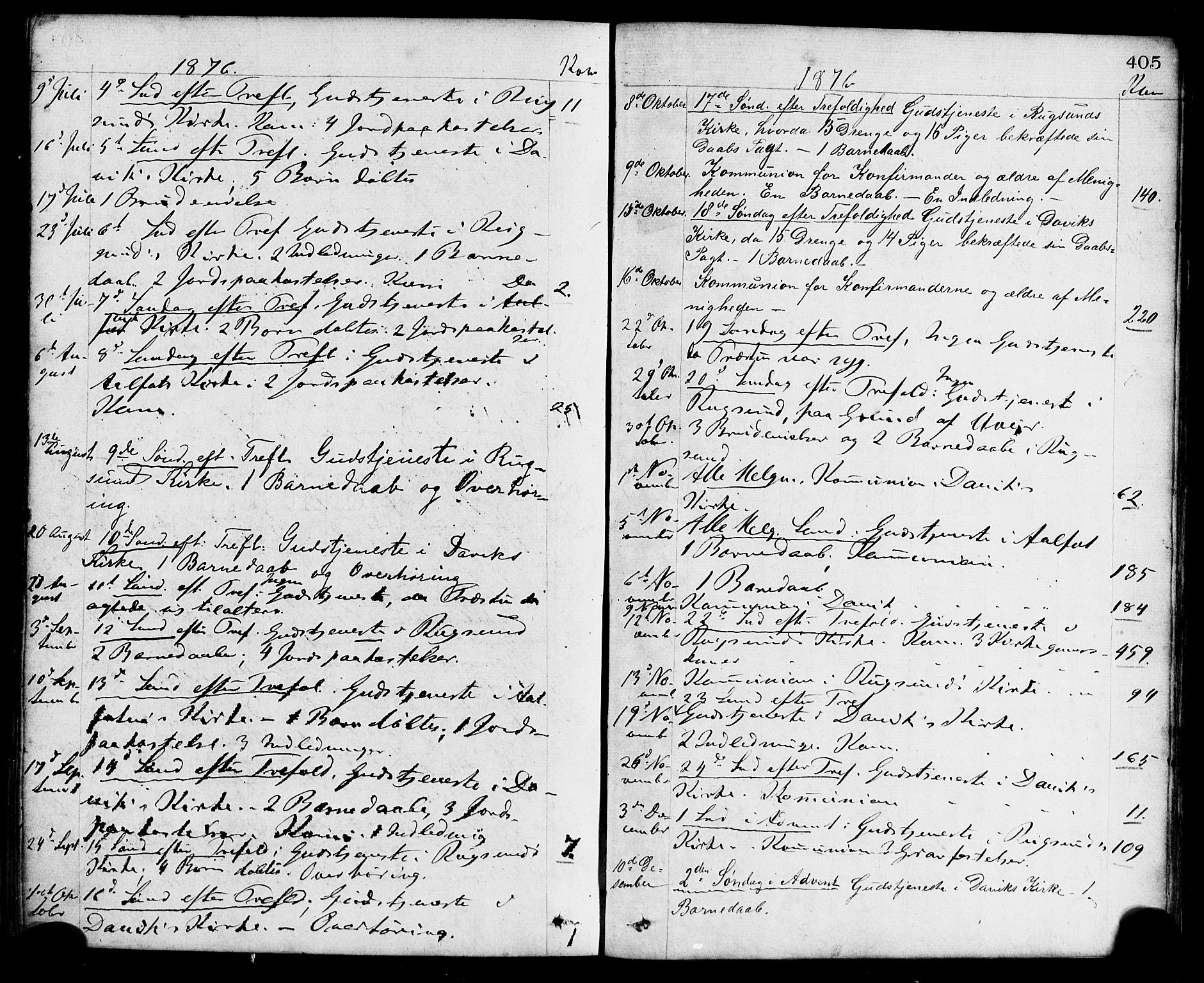 Davik sokneprestembete, AV/SAB-A-79701/H/Haa/Haaa/L0006: Parish register (official) no. A 6, 1867-1881, p. 405