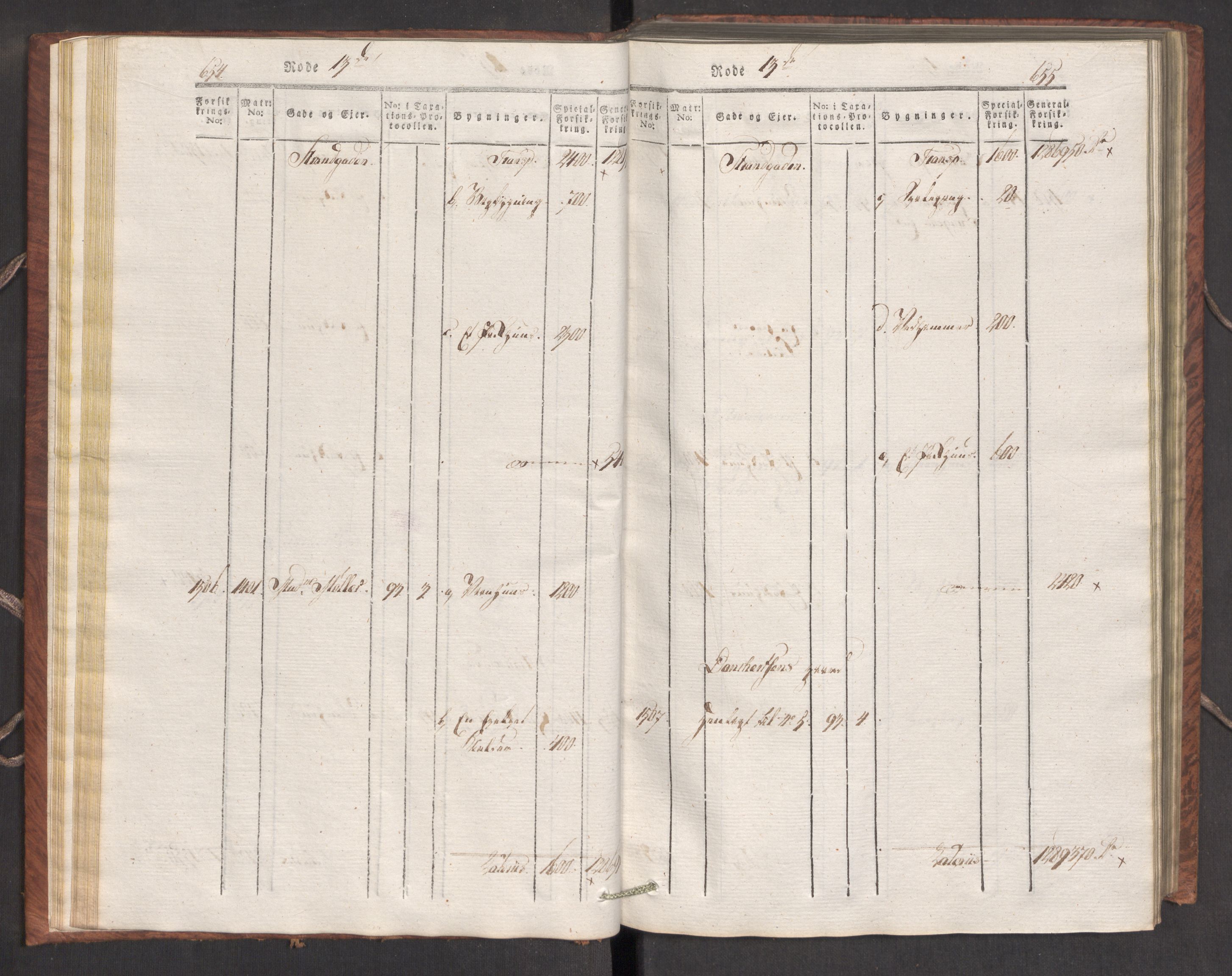 Kommersekollegiet, Brannforsikringskontoret 1767-1814, AV/RA-EA-5458/F/Fa/L0007/0002: Bergen / Branntakstprotokoll, 1807-1817, p. 654-655