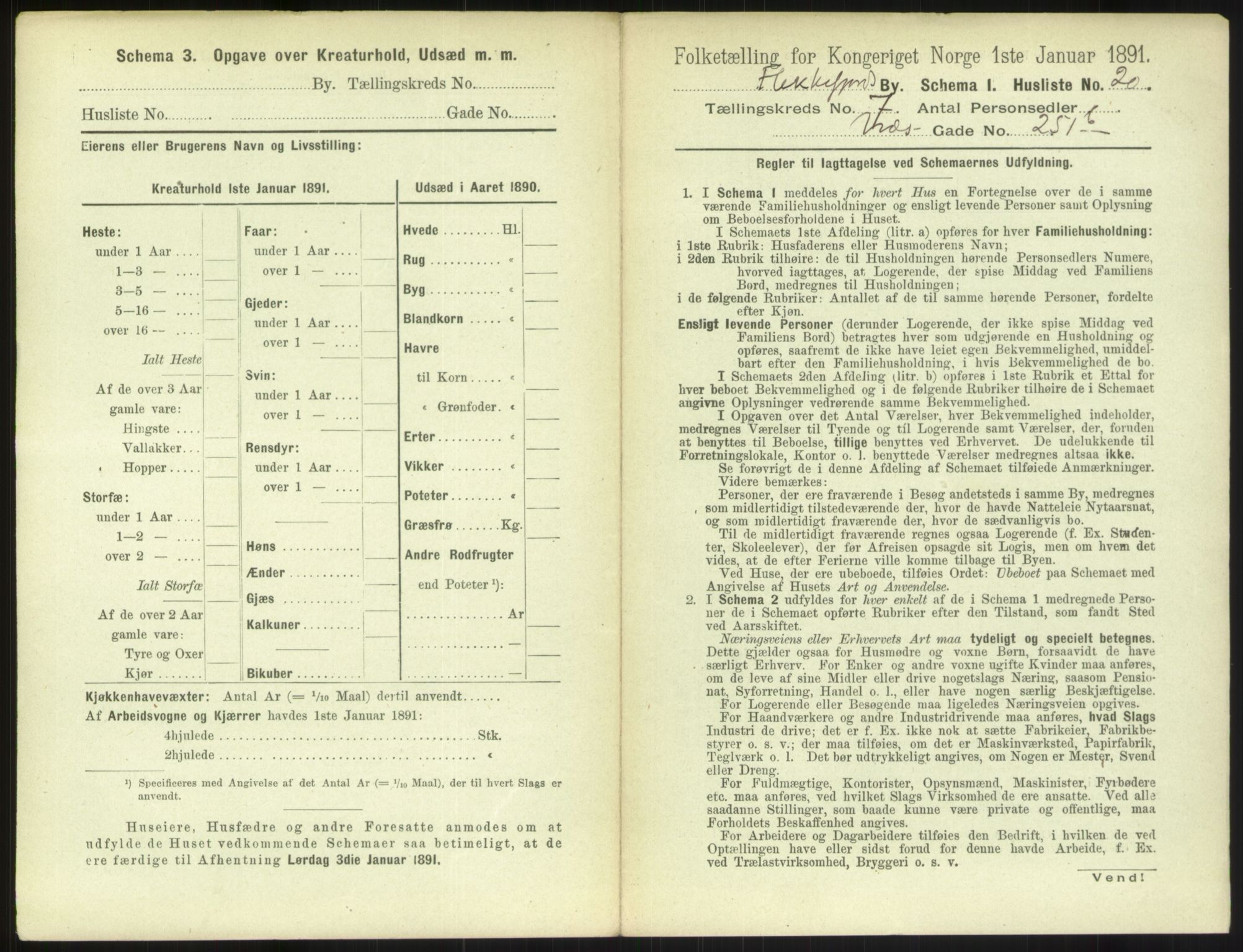 RA, 1891 census for 1004 Flekkefjord, 1891, p. 292