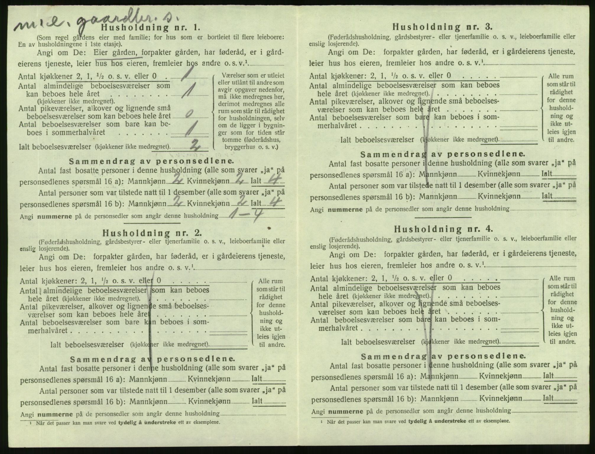 SAT, 1920 census for Vanylven, 1920, p. 222