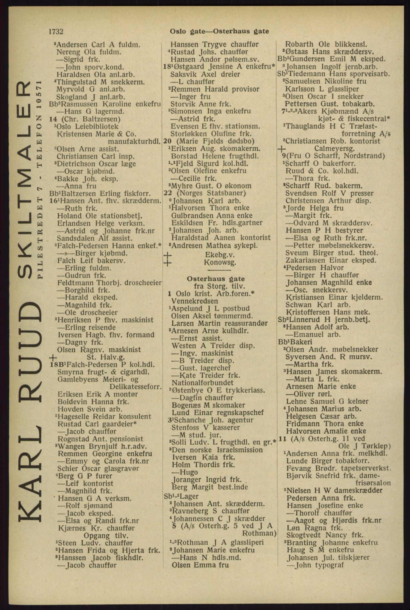 Kristiania/Oslo adressebok, PUBL/-, 1929, p. 1732