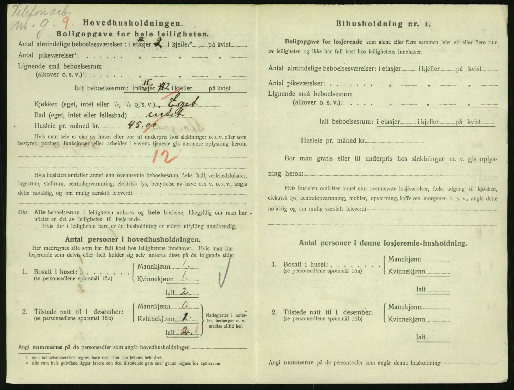 SAH, 1920 census for Lillehammer, 1920, p. 3295