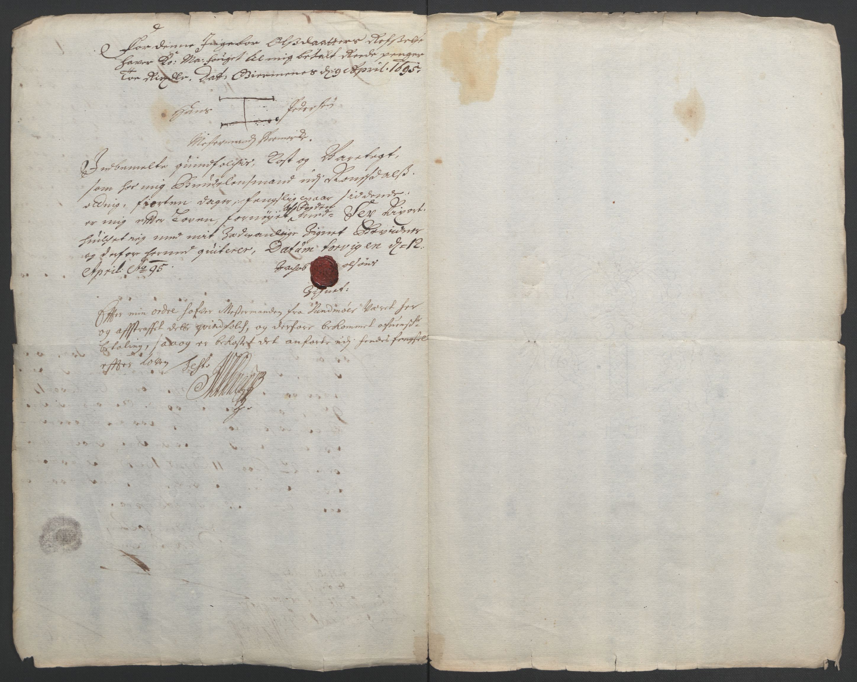 Rentekammeret inntil 1814, Reviderte regnskaper, Fogderegnskap, RA/EA-4092/R55/L3652: Fogderegnskap Romsdal, 1695-1696, p. 149
