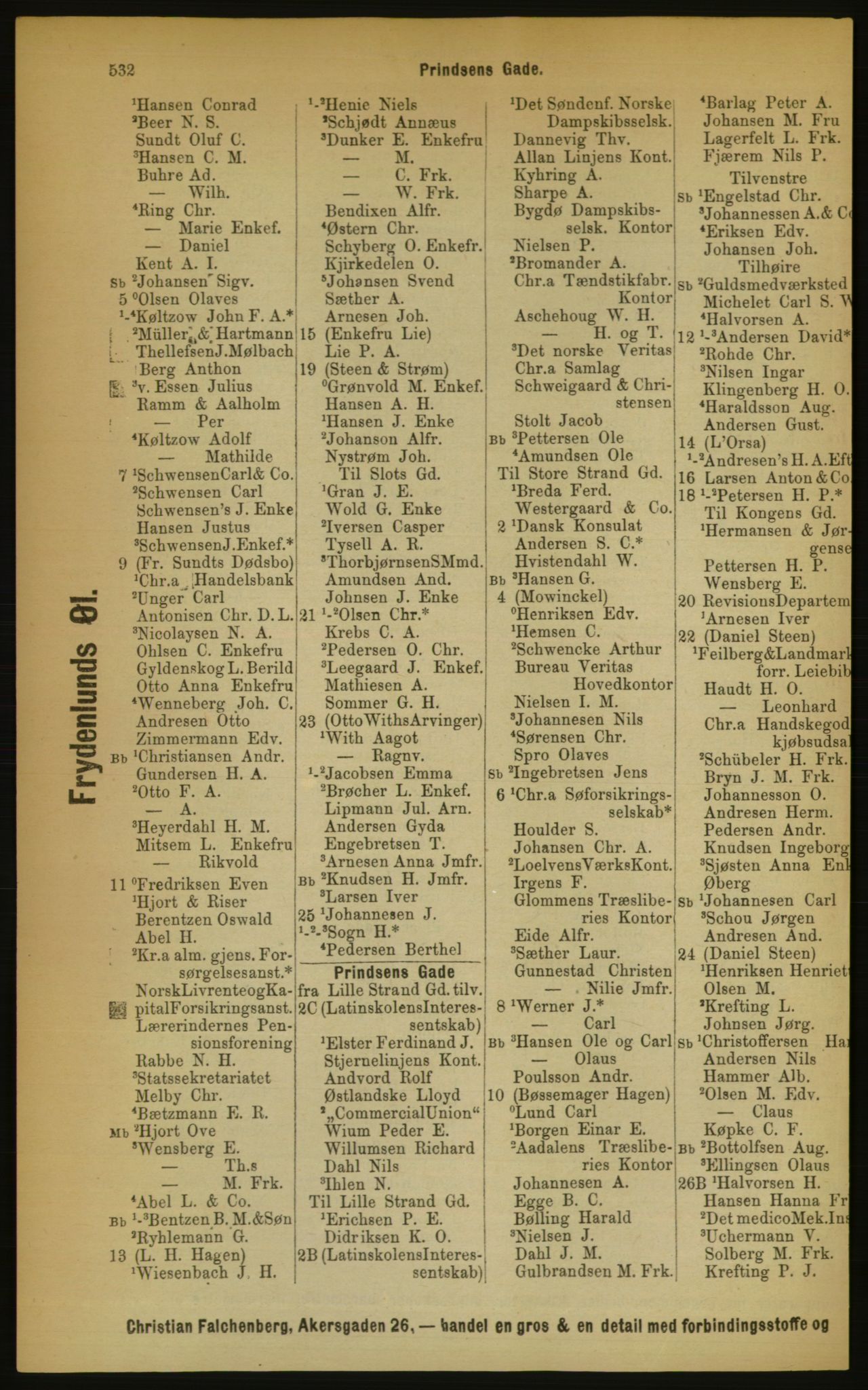 Kristiania/Oslo adressebok, PUBL/-, 1889, p. 532
