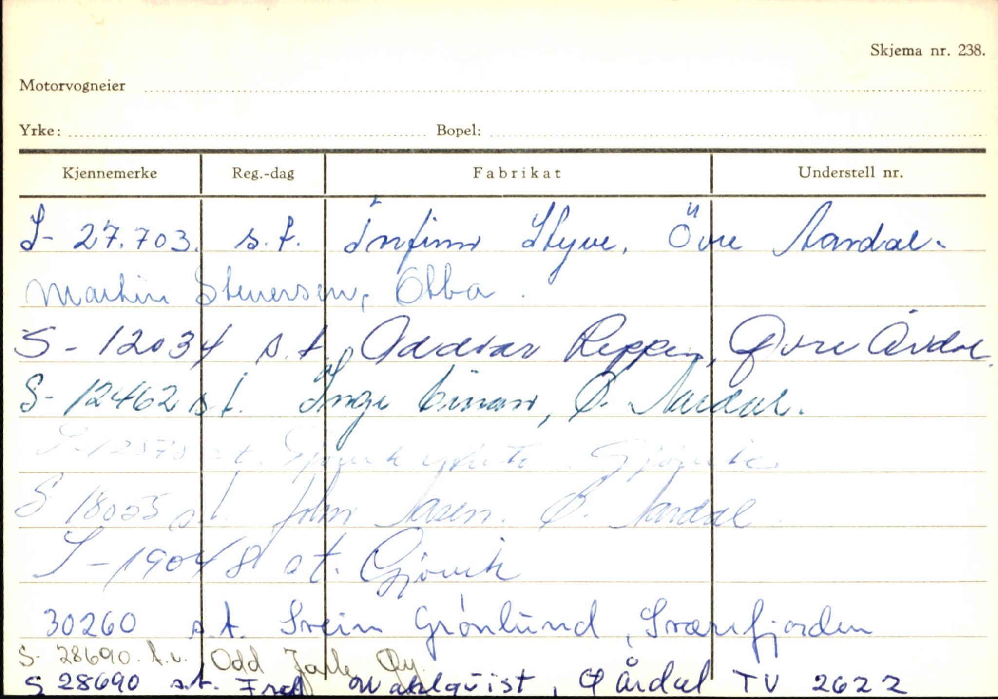 Statens vegvesen, Sogn og Fjordane vegkontor, AV/SAB-A-5301/4/F/L0146: Registerkort Årdal R-Å samt diverse kort, 1945-1975, p. 1709