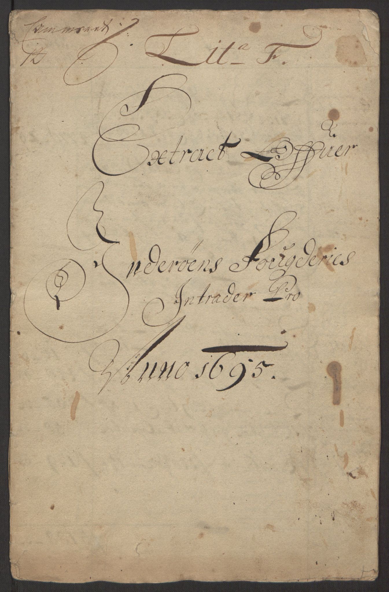 Rentekammeret inntil 1814, Reviderte regnskaper, Fogderegnskap, RA/EA-4092/R63/L4309: Fogderegnskap Inderøy, 1695-1697, p. 4
