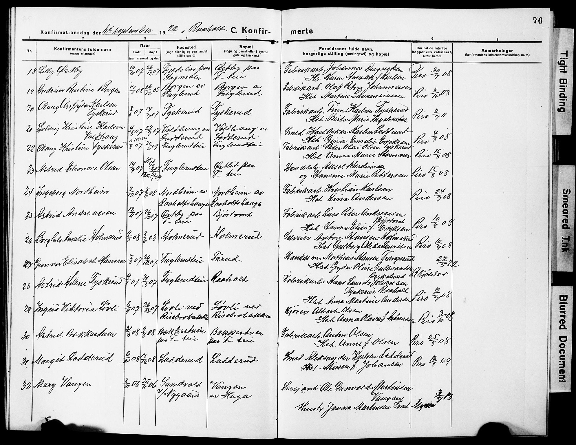 Eidsvoll prestekontor Kirkebøker, AV/SAO-A-10888/G/Ga/L0009: Parish register (copy) no. I 9, 1914-1927, p. 76