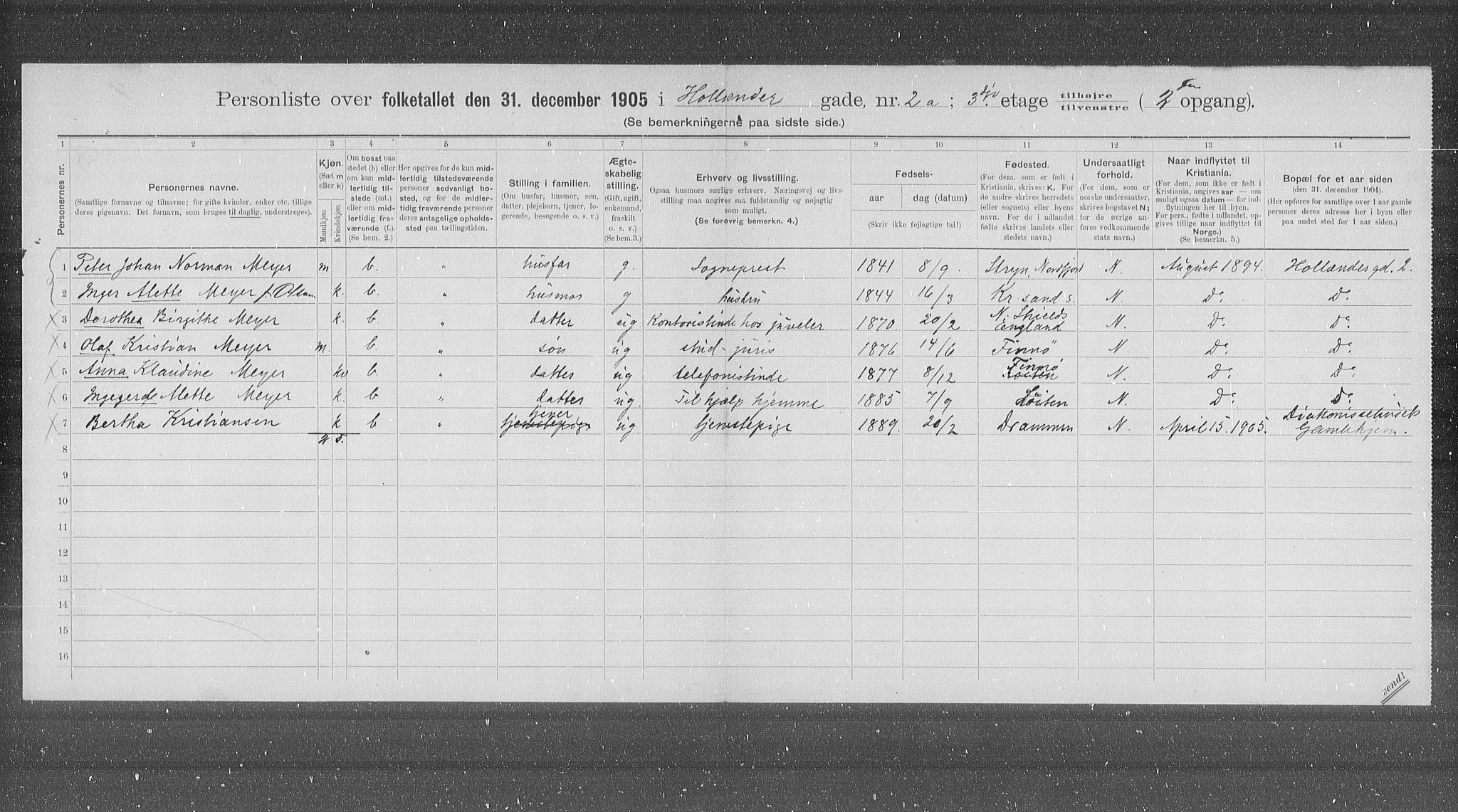 OBA, Municipal Census 1905 for Kristiania, 1905, p. 21125