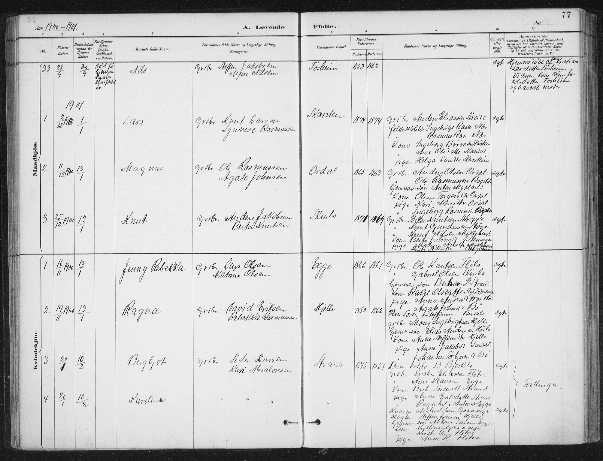 Gloppen sokneprestembete, AV/SAB-A-80101/H/Haa/Haac/L0002: Parish register (official) no. C  2, 1887-1904, p. 77