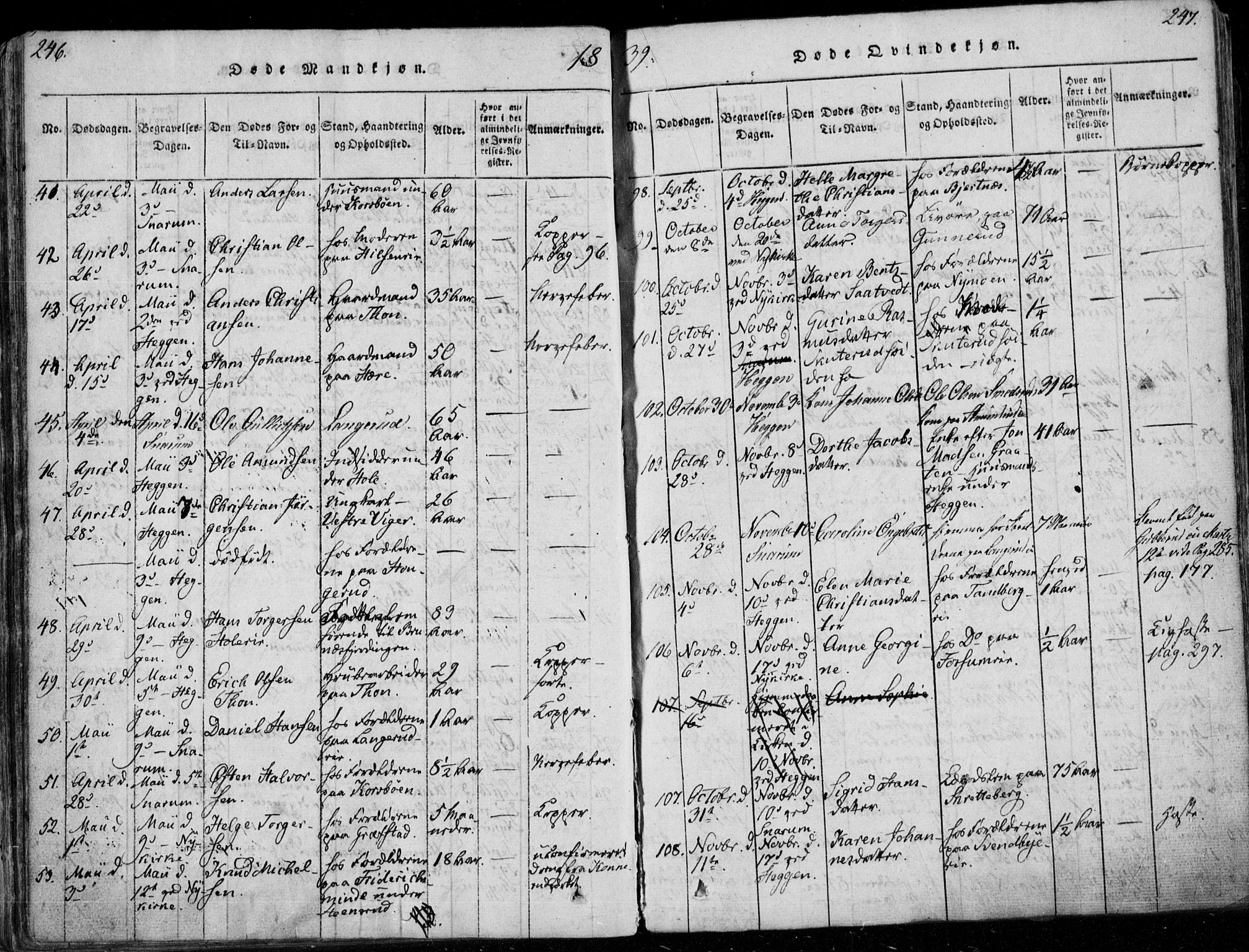 Modum kirkebøker, AV/SAKO-A-234/F/Fa/L0006: Parish register (official) no. 6, 1832-1841, p. 246-247