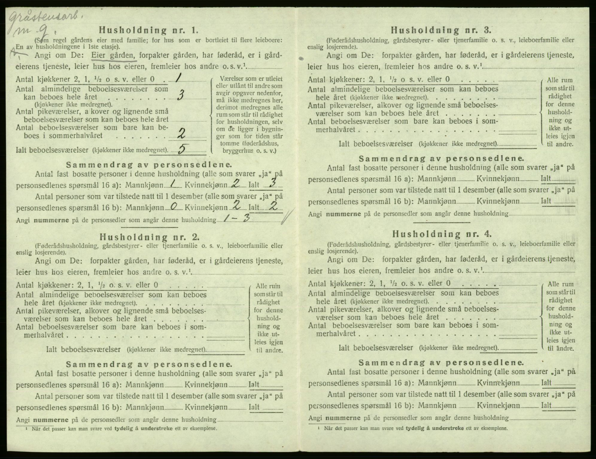 SAB, 1920 census for Kinsarvik, 1920, p. 147