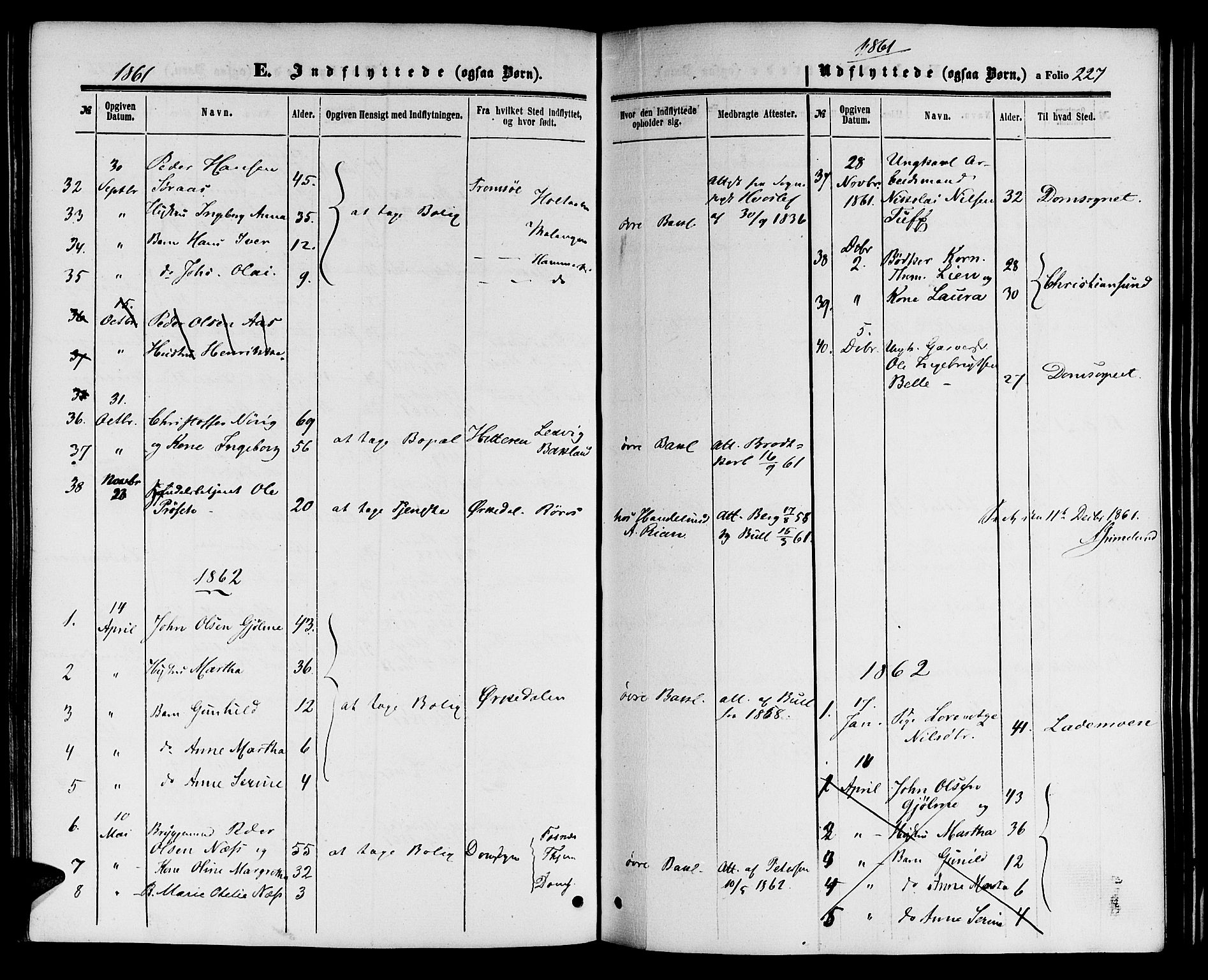 Ministerialprotokoller, klokkerbøker og fødselsregistre - Sør-Trøndelag, SAT/A-1456/604/L0185: Parish register (official) no. 604A06, 1861-1865, p. 227