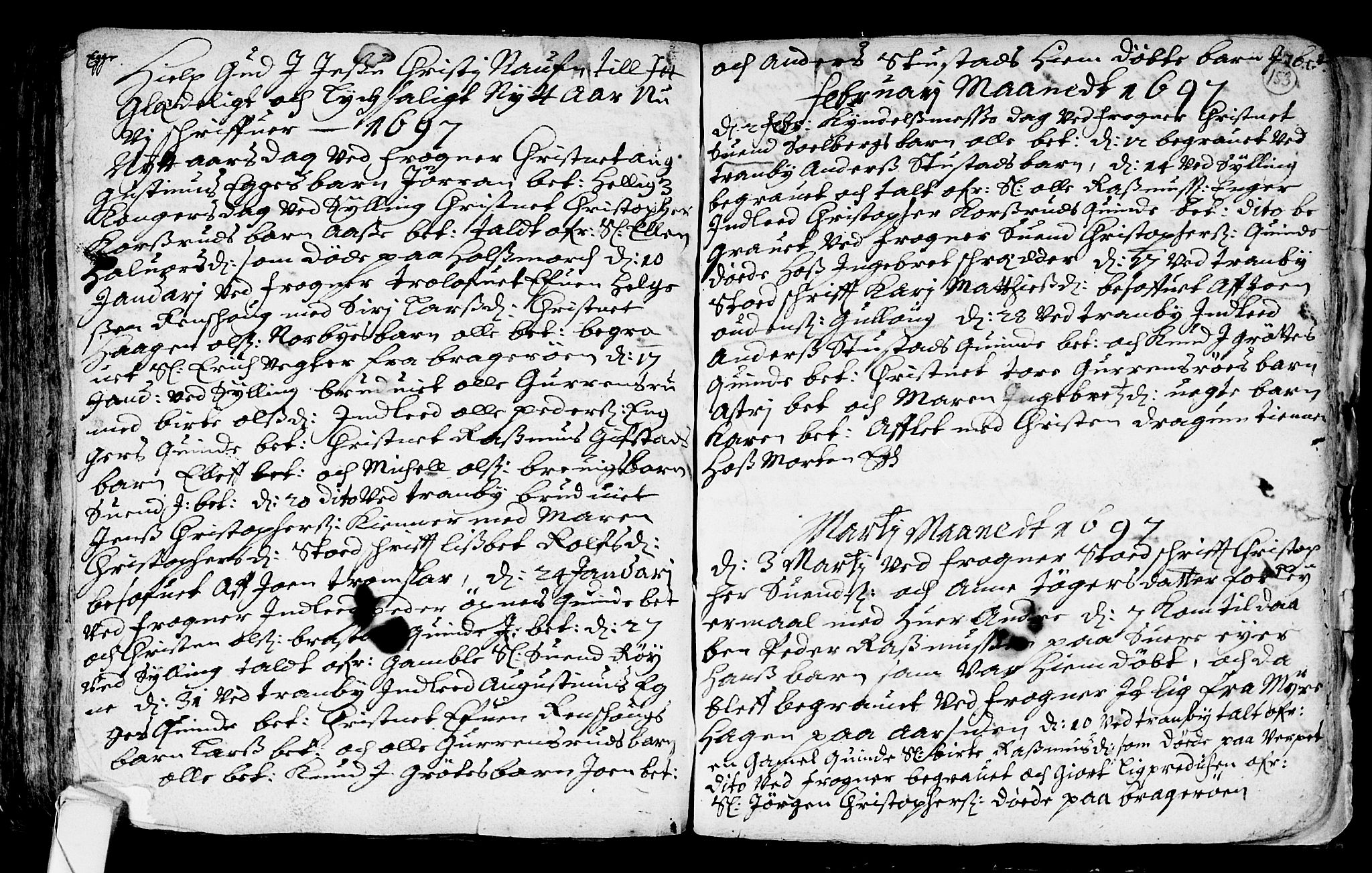 Lier kirkebøker, AV/SAKO-A-230/F/Fa/L0001: Parish register (official) no. I 1, 1672-1701, p. 153