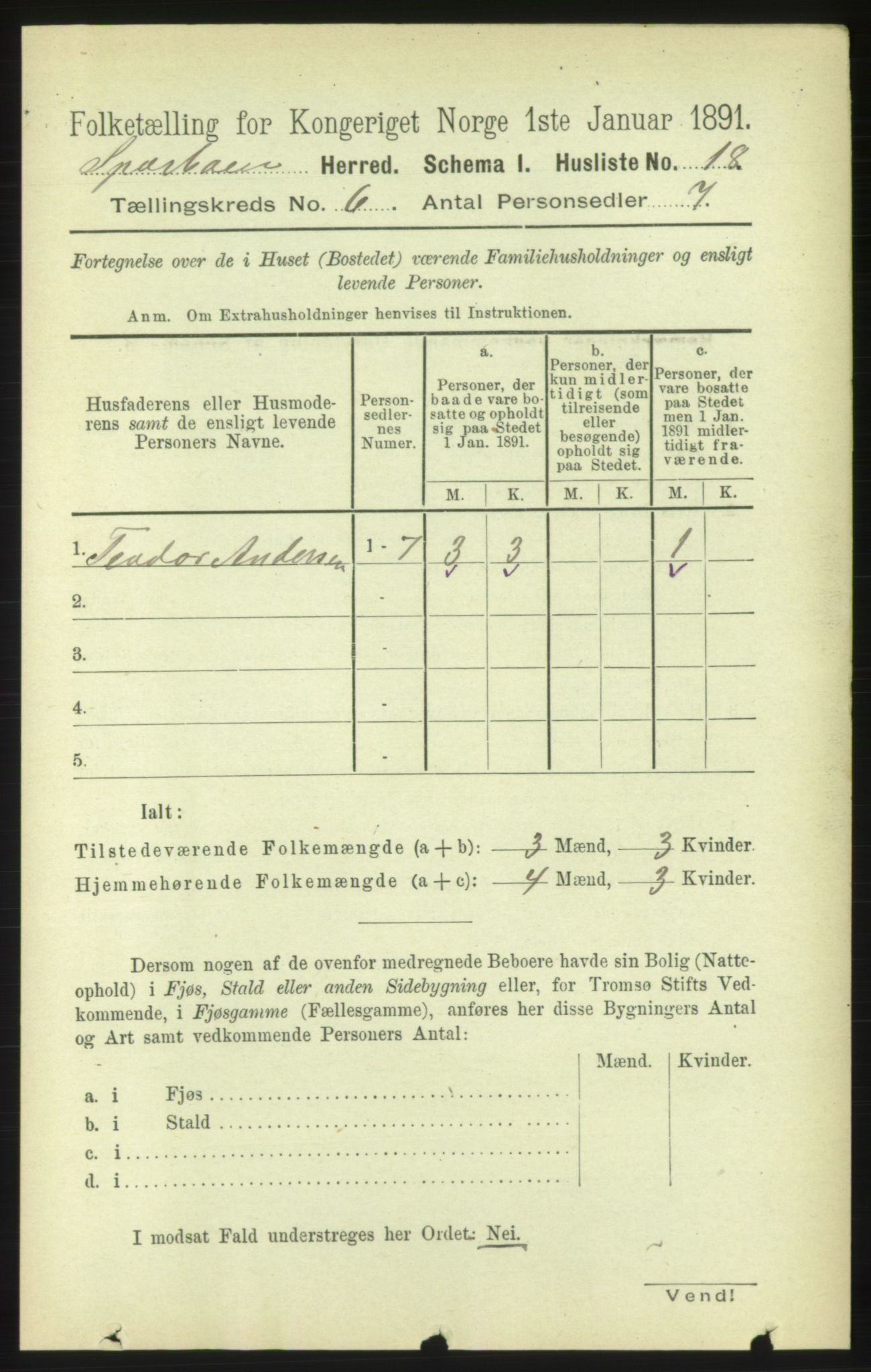 RA, 1891 census for 1731 Sparbu, 1891, p. 2138