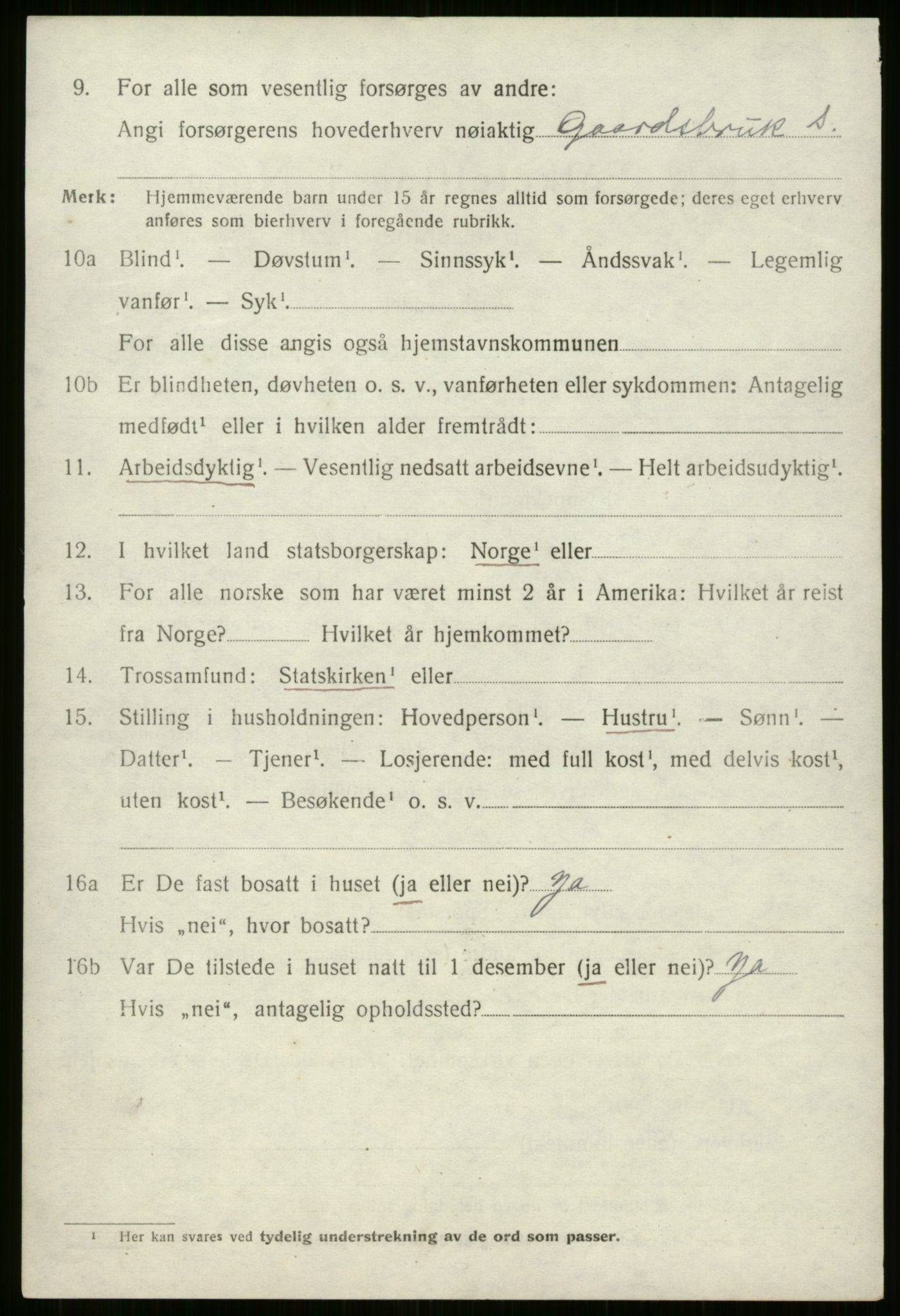 SAB, 1920 census for Breim, 1920, p. 820