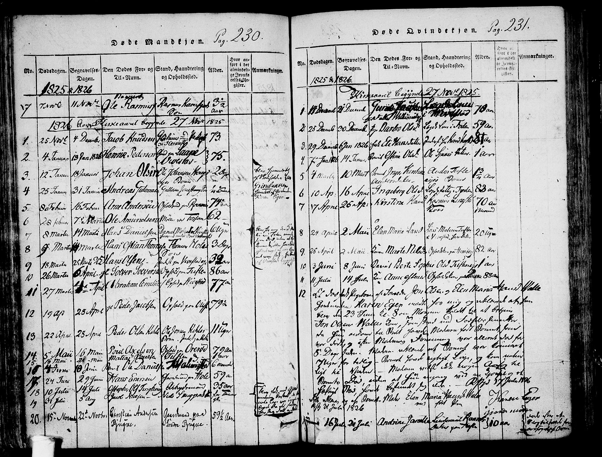 Ramnes kirkebøker, AV/SAKO-A-314/F/Fa/L0004: Parish register (official) no. I 4, 1813-1840, p. 230-231