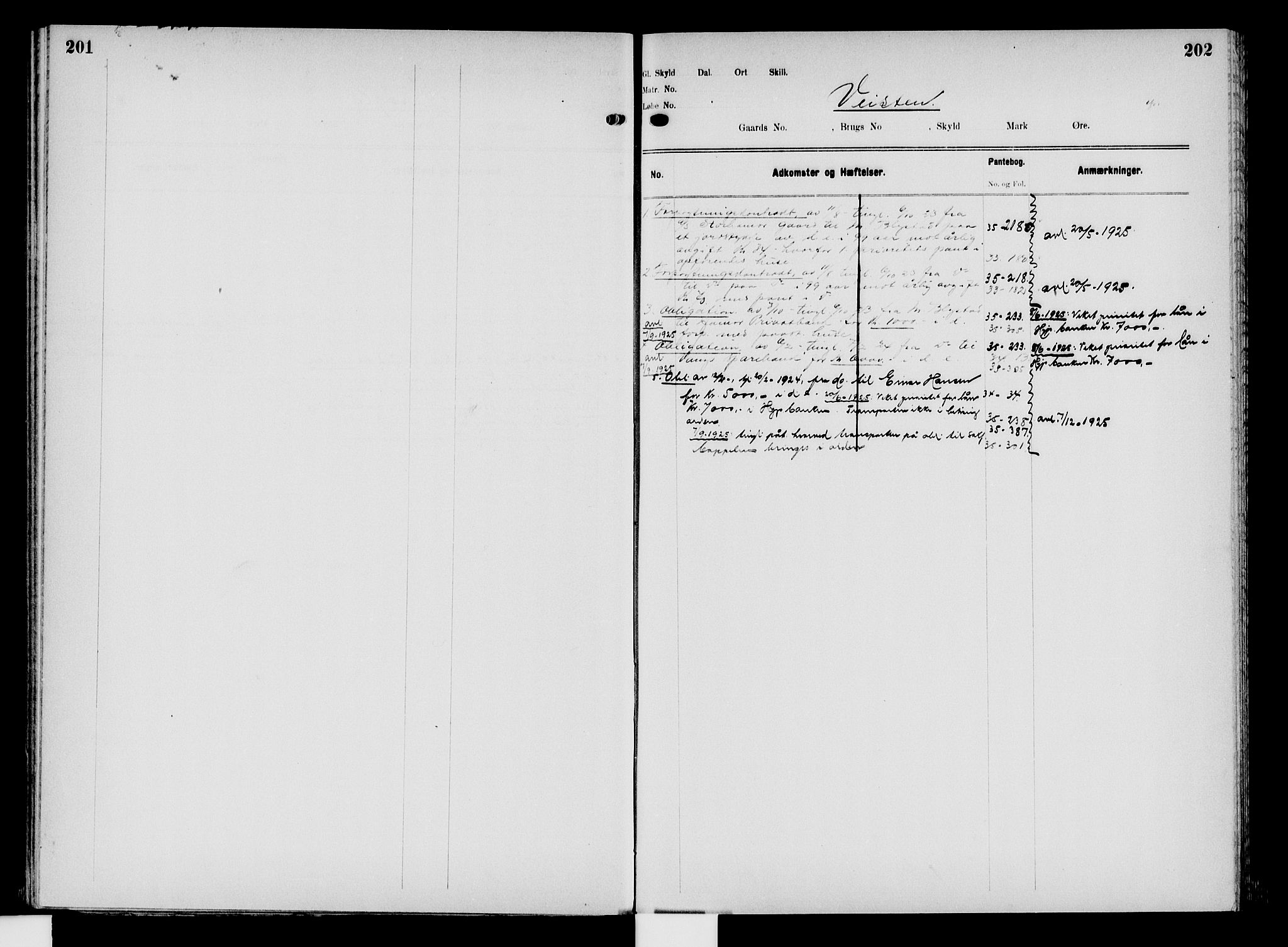 Nord-Hedmark sorenskriveri, SAH/TING-012/H/Ha/Had/Hade/L0008: Mortgage register no. 4.8, 1923-1940, p. 201-202