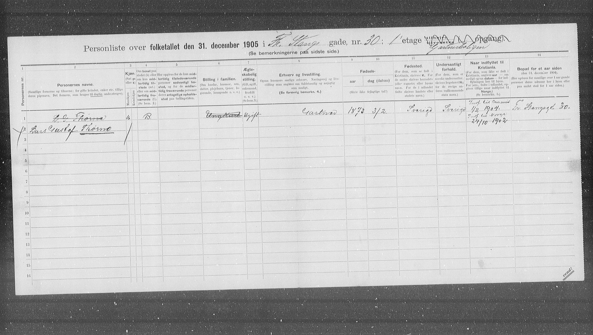 OBA, Municipal Census 1905 for Kristiania, 1905, p. 13827