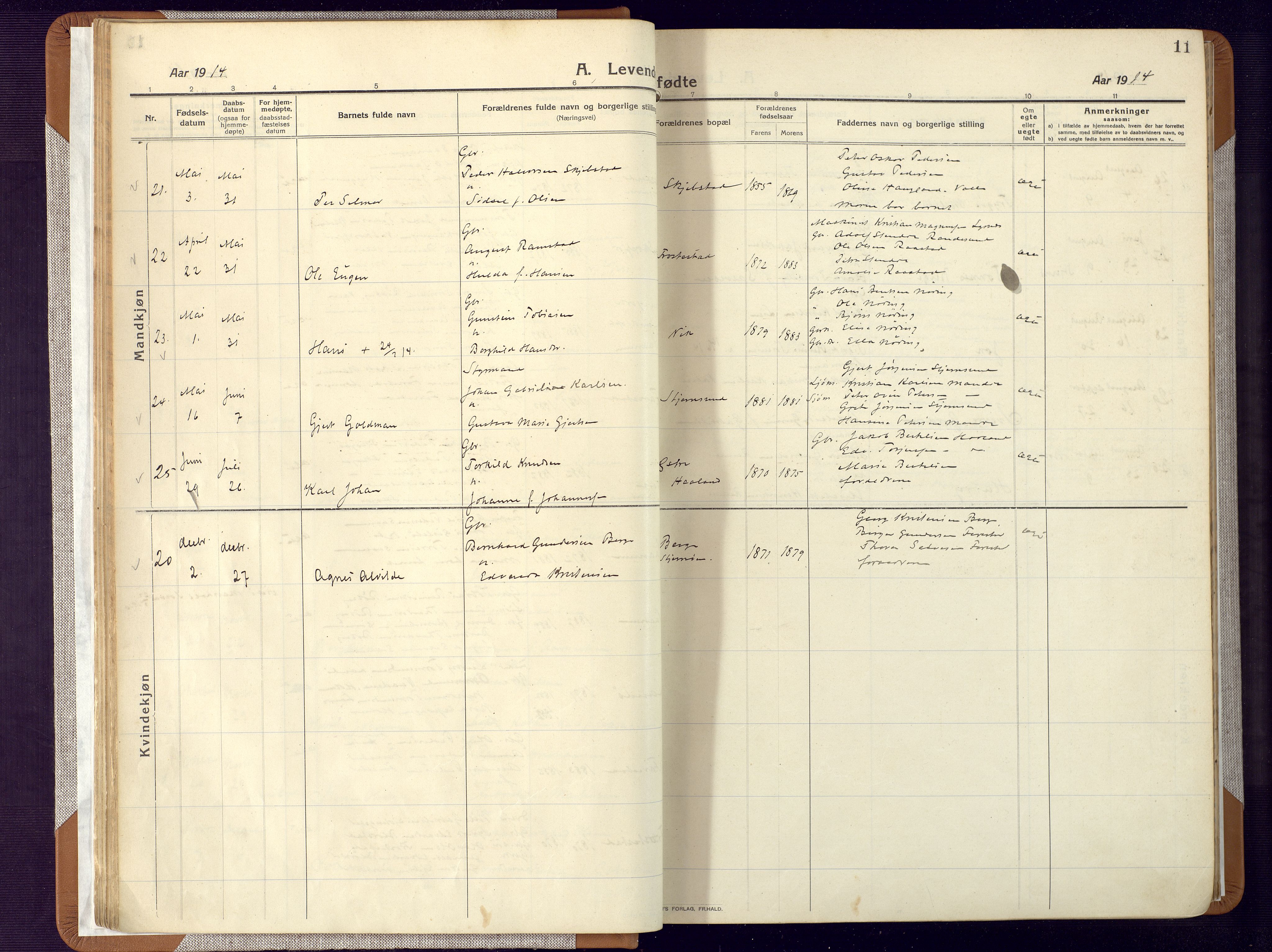 Mandal sokneprestkontor, AV/SAK-1111-0030/F/Fa/Faa/L0022: Parish register (official) no. A 22, 1913-1925, p. 11