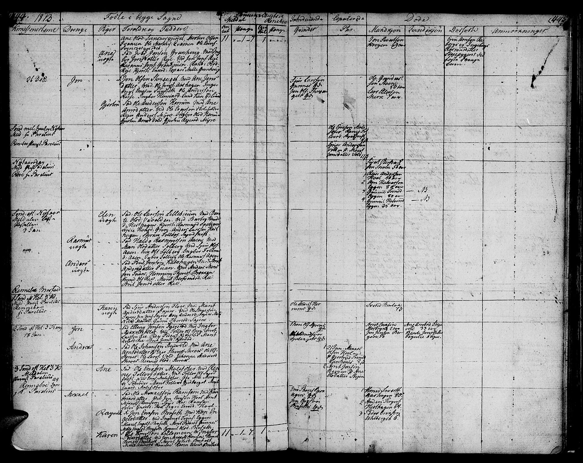 Ministerialprotokoller, klokkerbøker og fødselsregistre - Sør-Trøndelag, SAT/A-1456/672/L0852: Parish register (official) no. 672A05, 1776-1815, p. 444-445