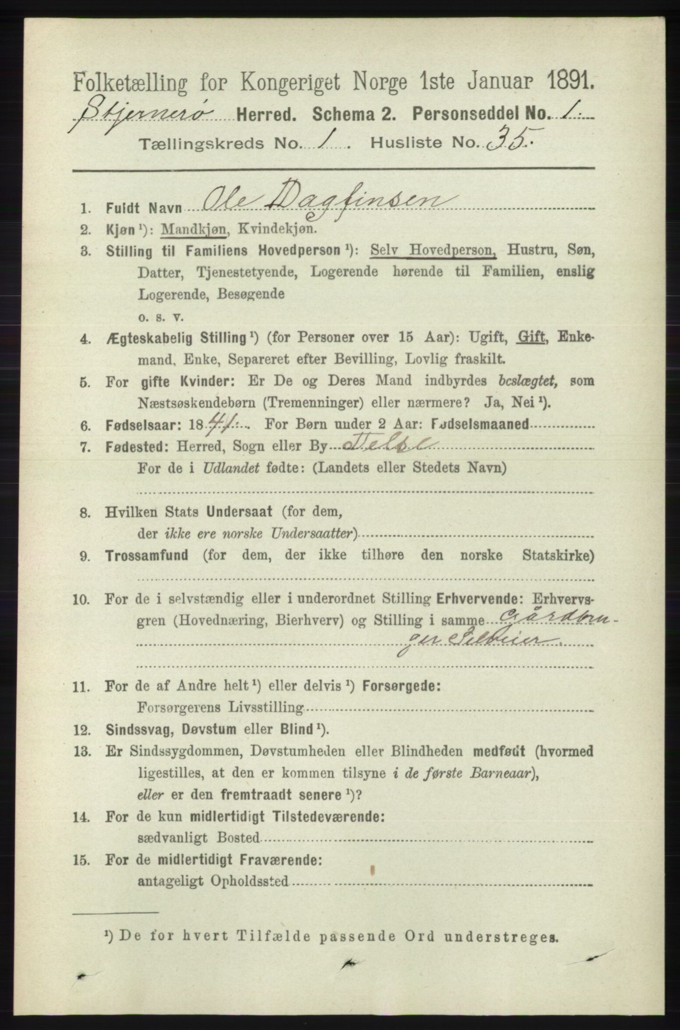 RA, 1891 census for 1140 Sjernarøy, 1891, p. 213