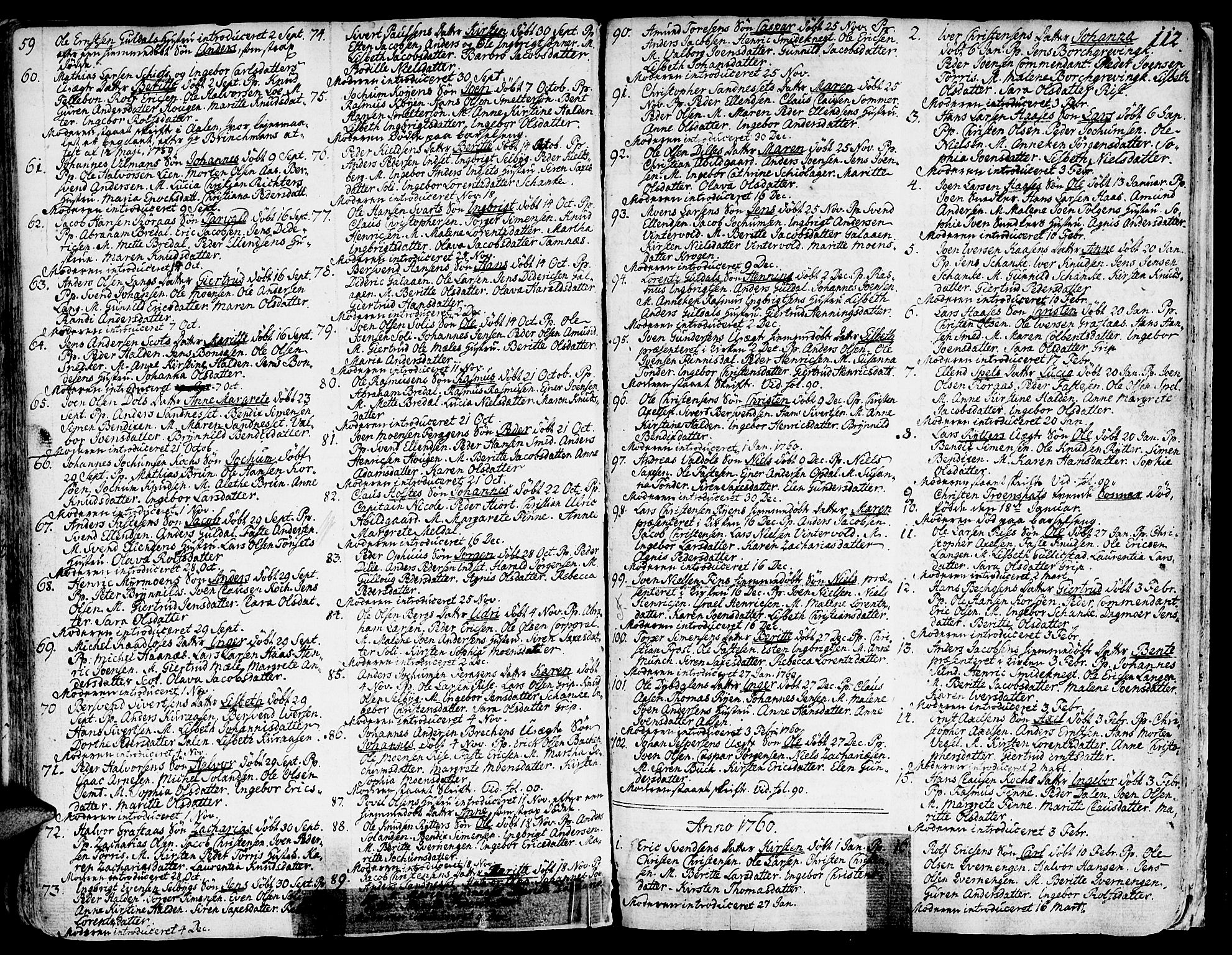 Ministerialprotokoller, klokkerbøker og fødselsregistre - Sør-Trøndelag, SAT/A-1456/681/L0925: Parish register (official) no. 681A03, 1727-1766, p. 112