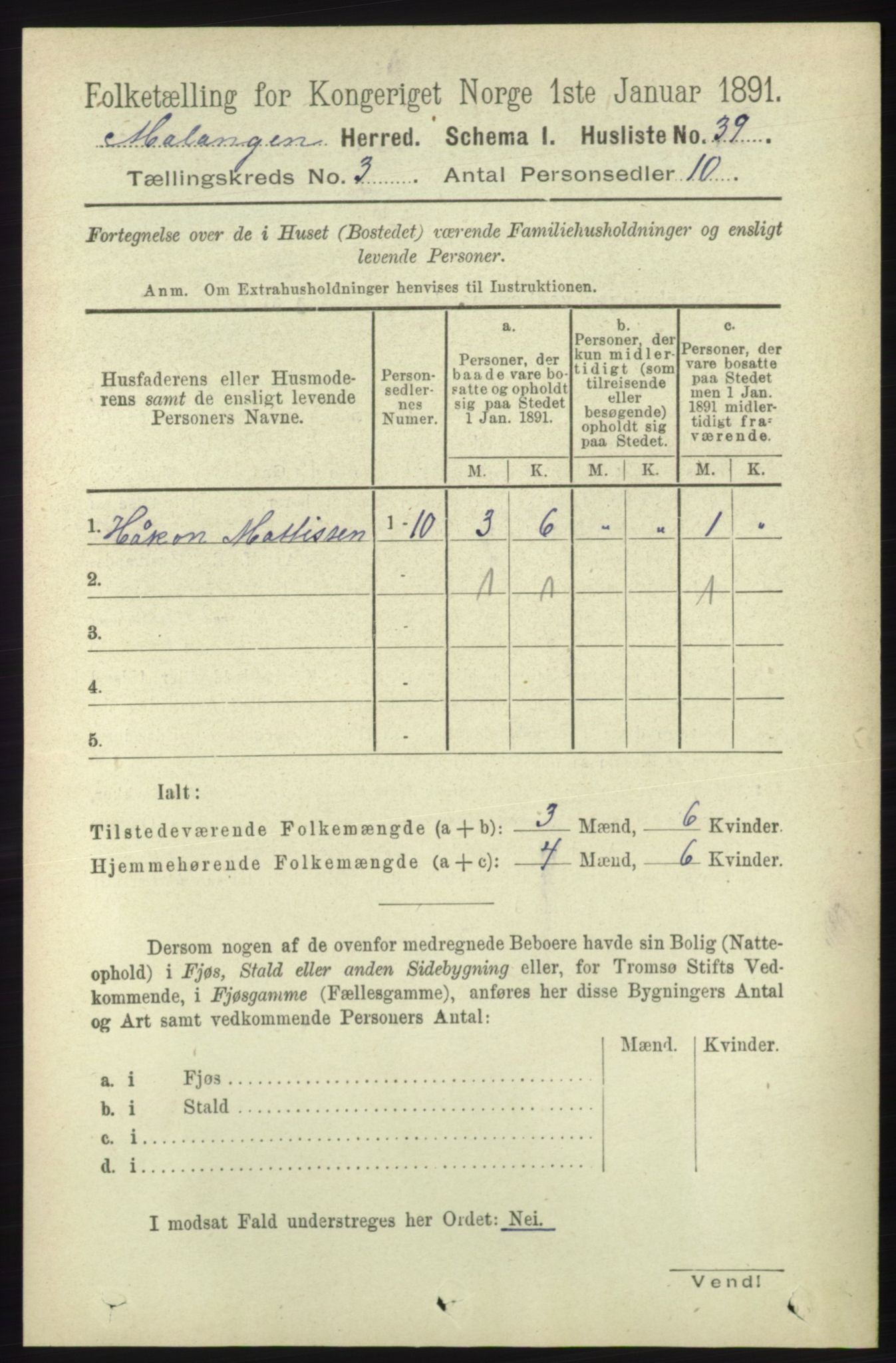 RA, 1891 census for 1932 Malangen, 1891, p. 728