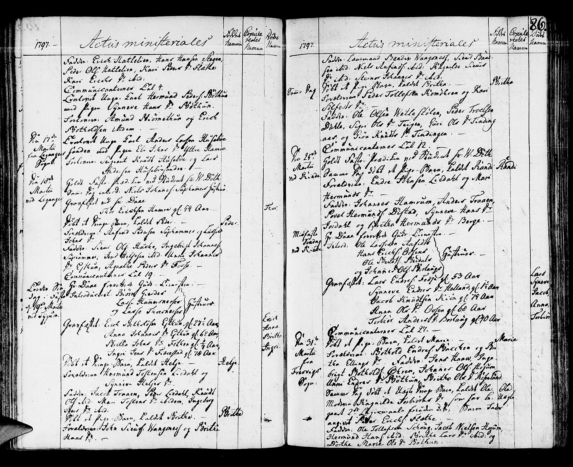 Leikanger sokneprestembete, AV/SAB-A-81001/H/Haa/Haaa/L0005: Parish register (official) no. A 5, 1792-1809, p. 86