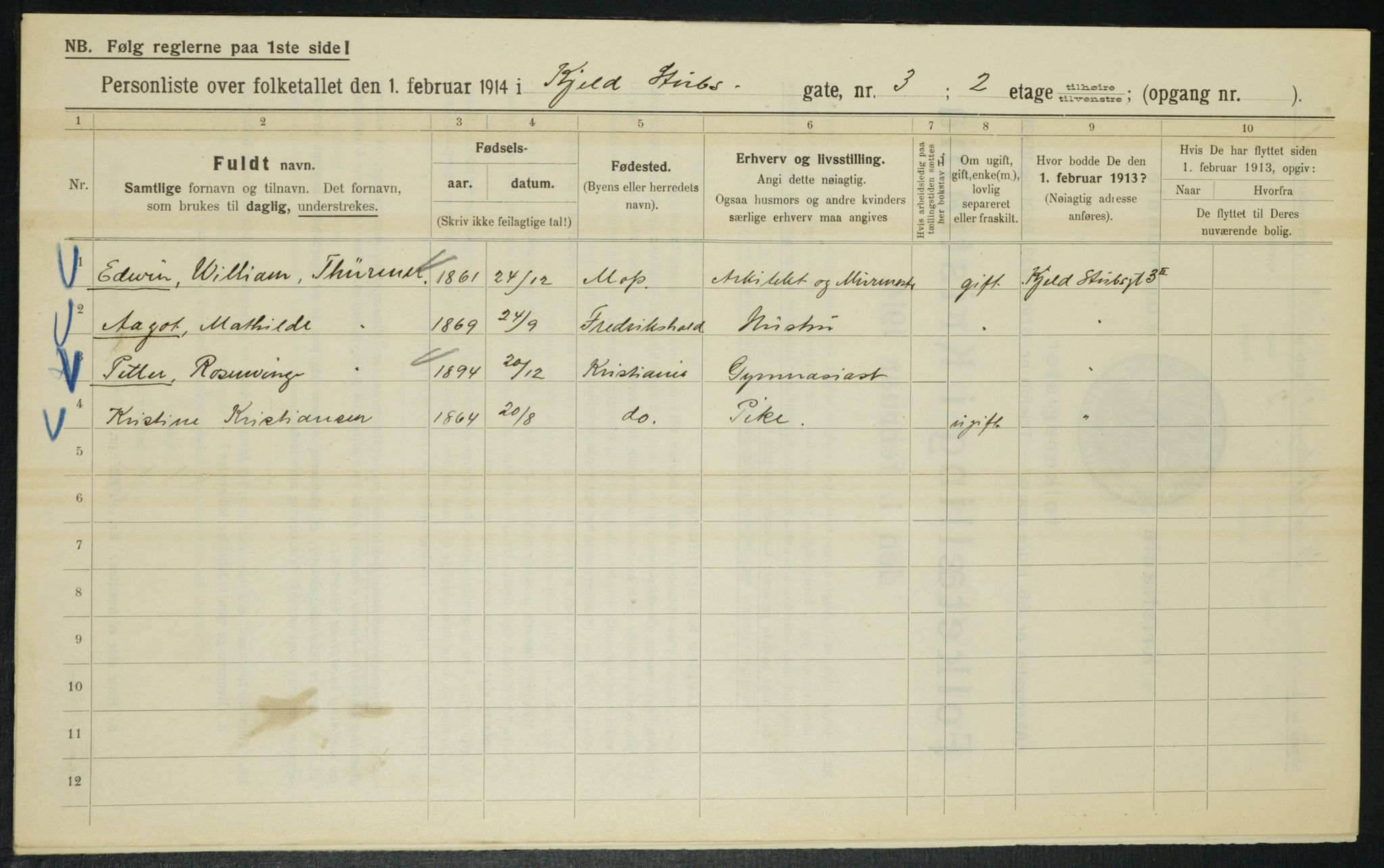 OBA, Municipal Census 1914 for Kristiania, 1914, p. 51444