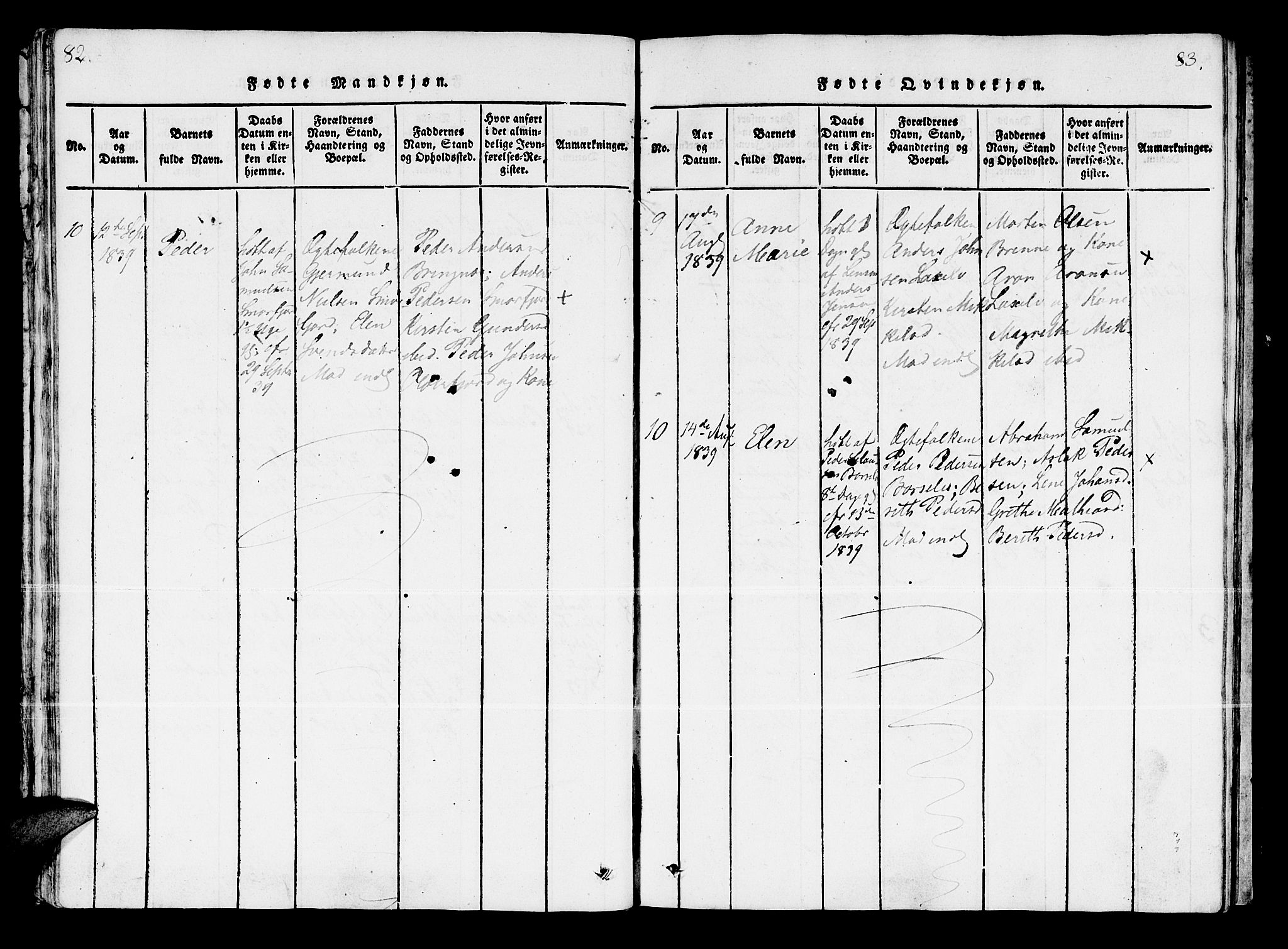 Kistrand/Porsanger sokneprestembete, AV/SATØ-S-1351/H/Ha/L0003.kirke: Parish register (official) no. 3, 1825-1842, p. 82-83