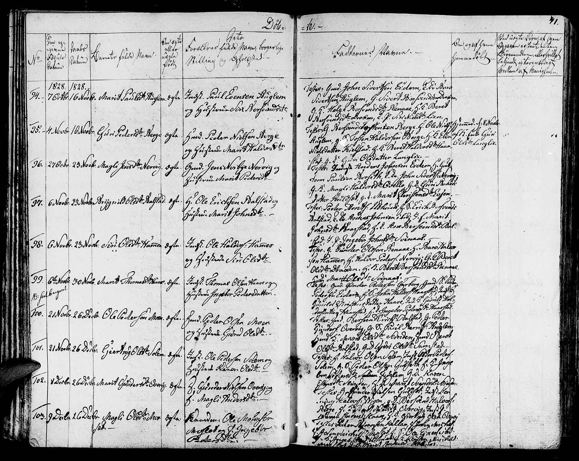 Ministerialprotokoller, klokkerbøker og fødselsregistre - Sør-Trøndelag, SAT/A-1456/695/L1143: Parish register (official) no. 695A05 /1, 1824-1842, p. 41