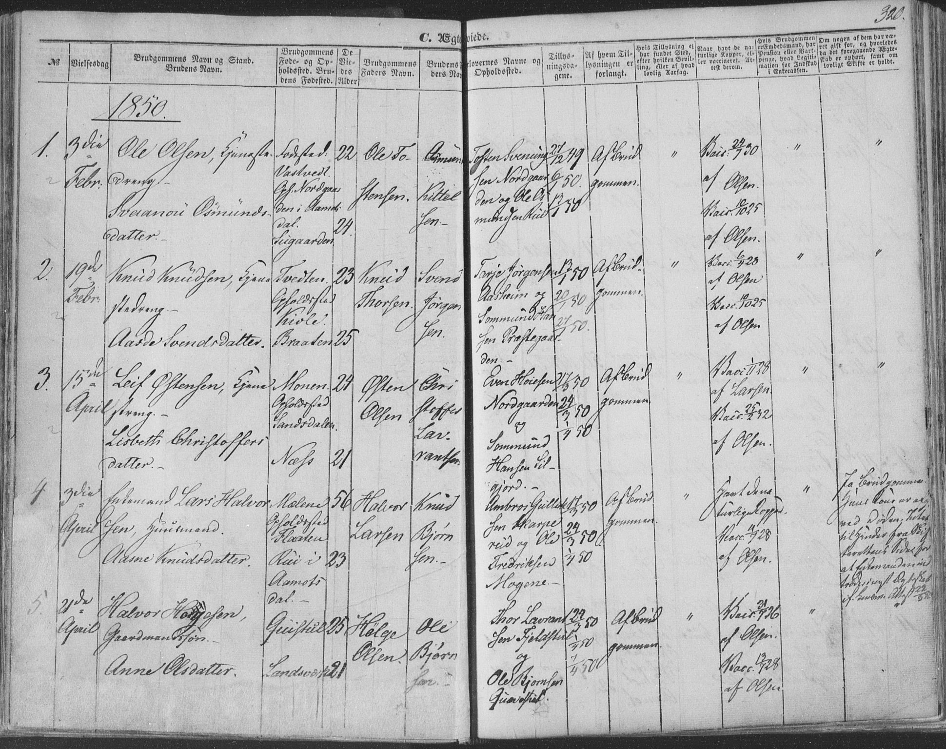 Seljord kirkebøker, SAKO/A-20/F/Fa/L012b: Parish register (official) no. I 12B, 1850-1865, p. 320
