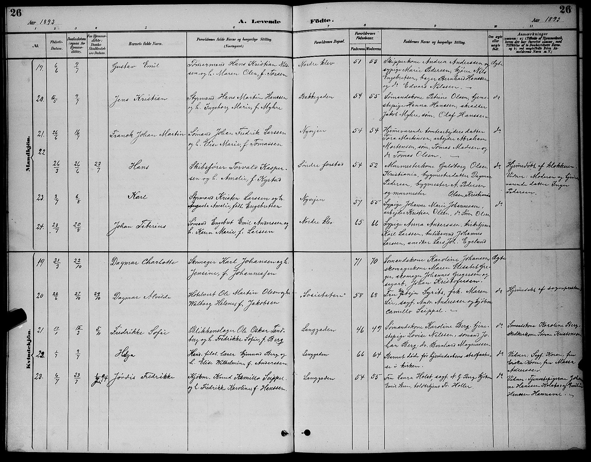 Holmestrand kirkebøker, SAKO/A-346/G/Ga/L0005: Parish register (copy) no. 5, 1889-1901, p. 26